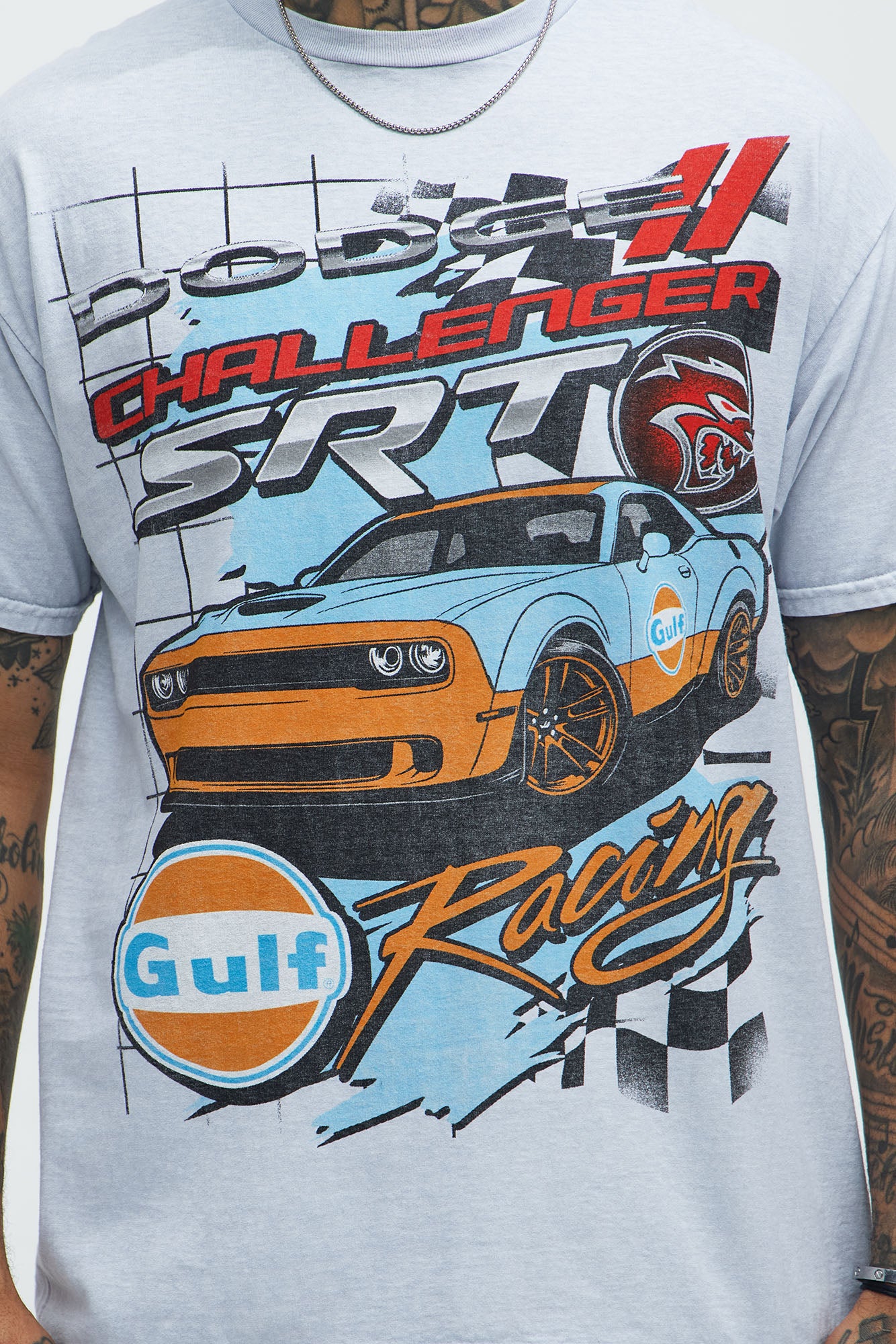 Dodge Challenger Gulf Racing Short Sleeve Tee - White - Image 3