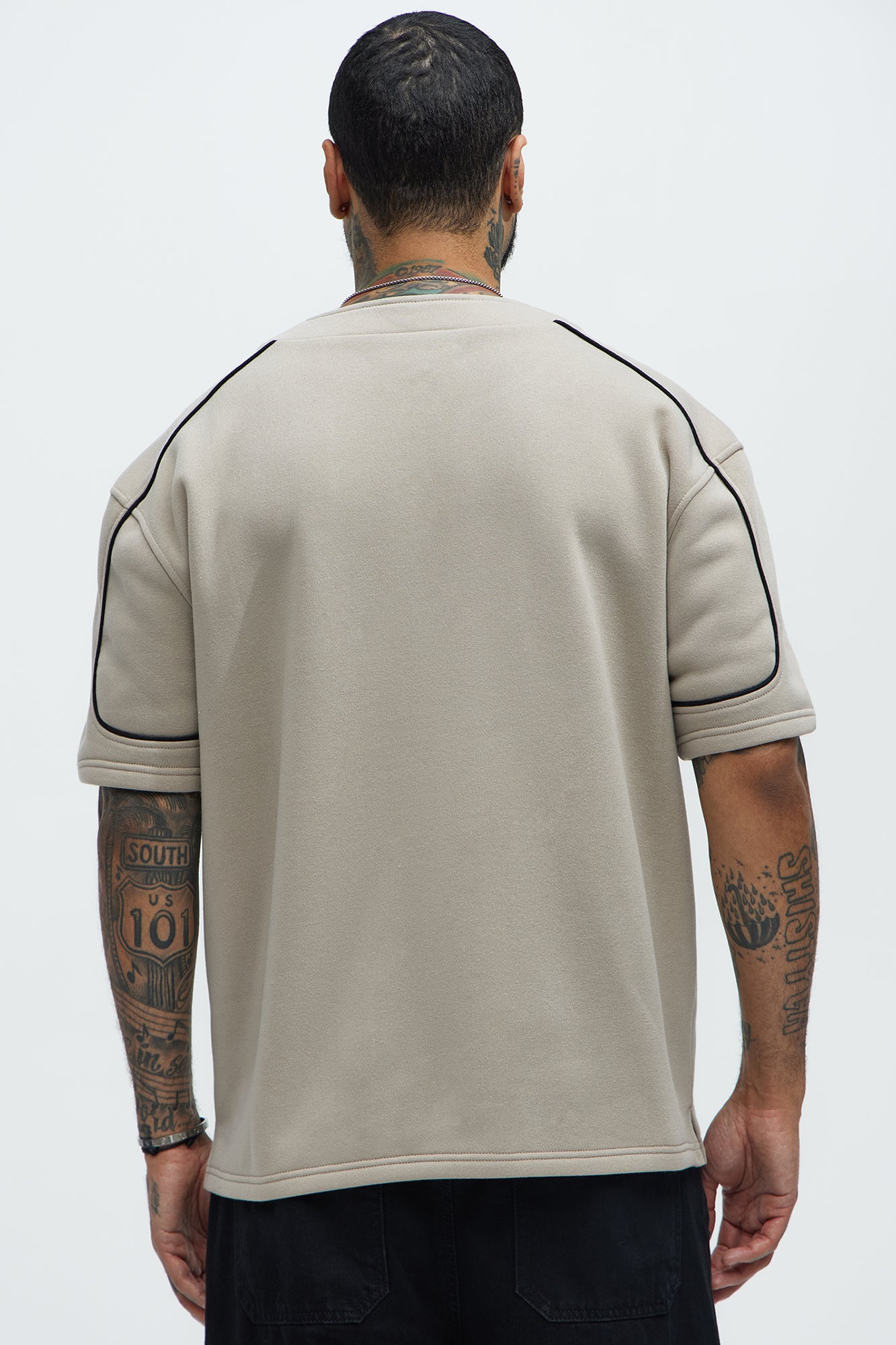 Classic New York Short Sleeve Henley - Stone - Image 5