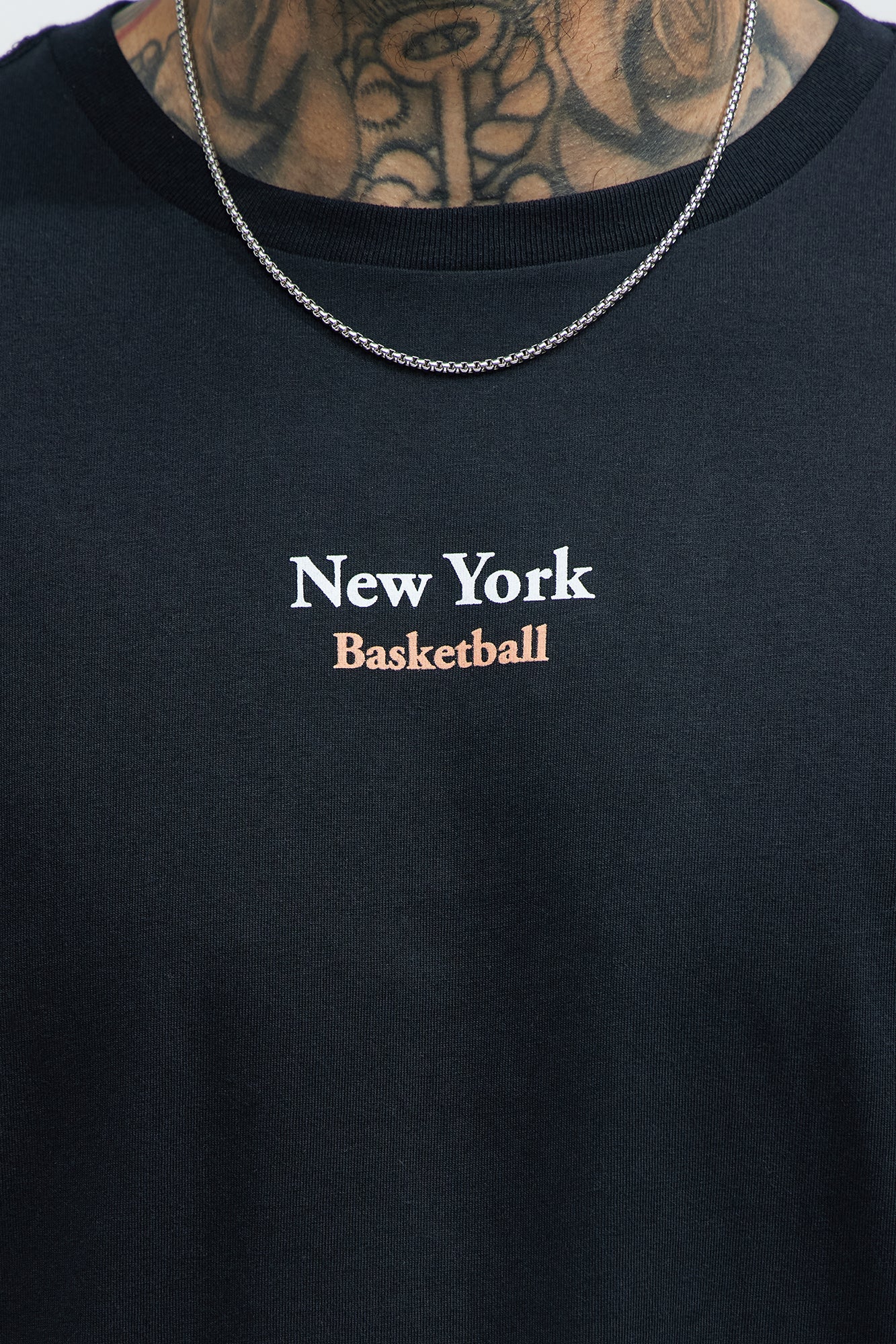 New York Basketball Oversized Short Sleeve Tee - Black - Image 3