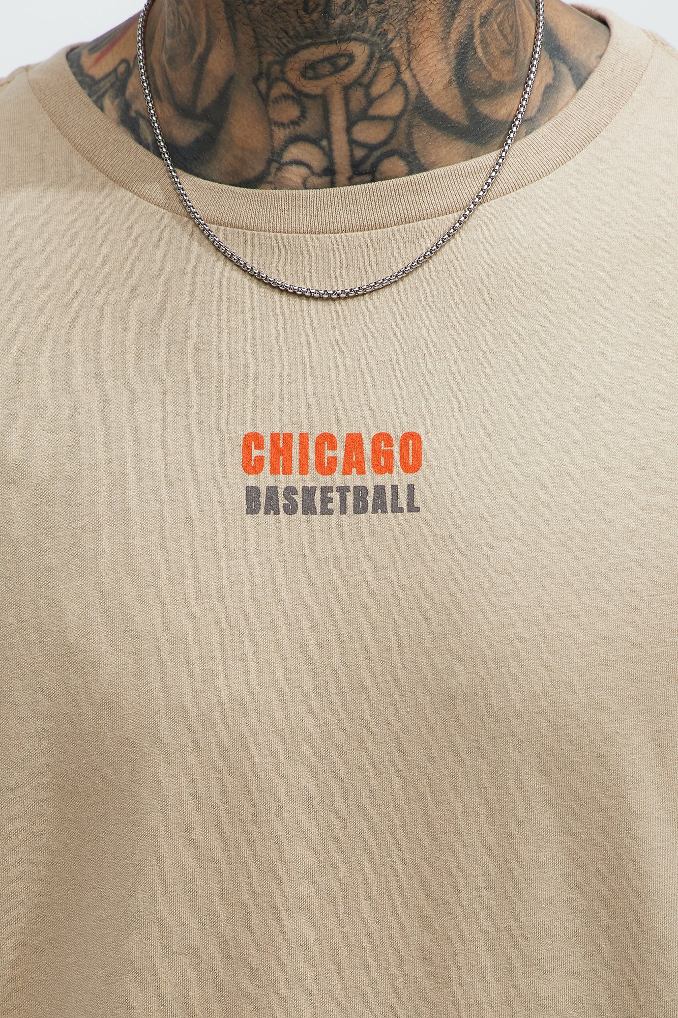 Chicago Basketball Oversized Short Sleeve Tee - Sand - Image 6