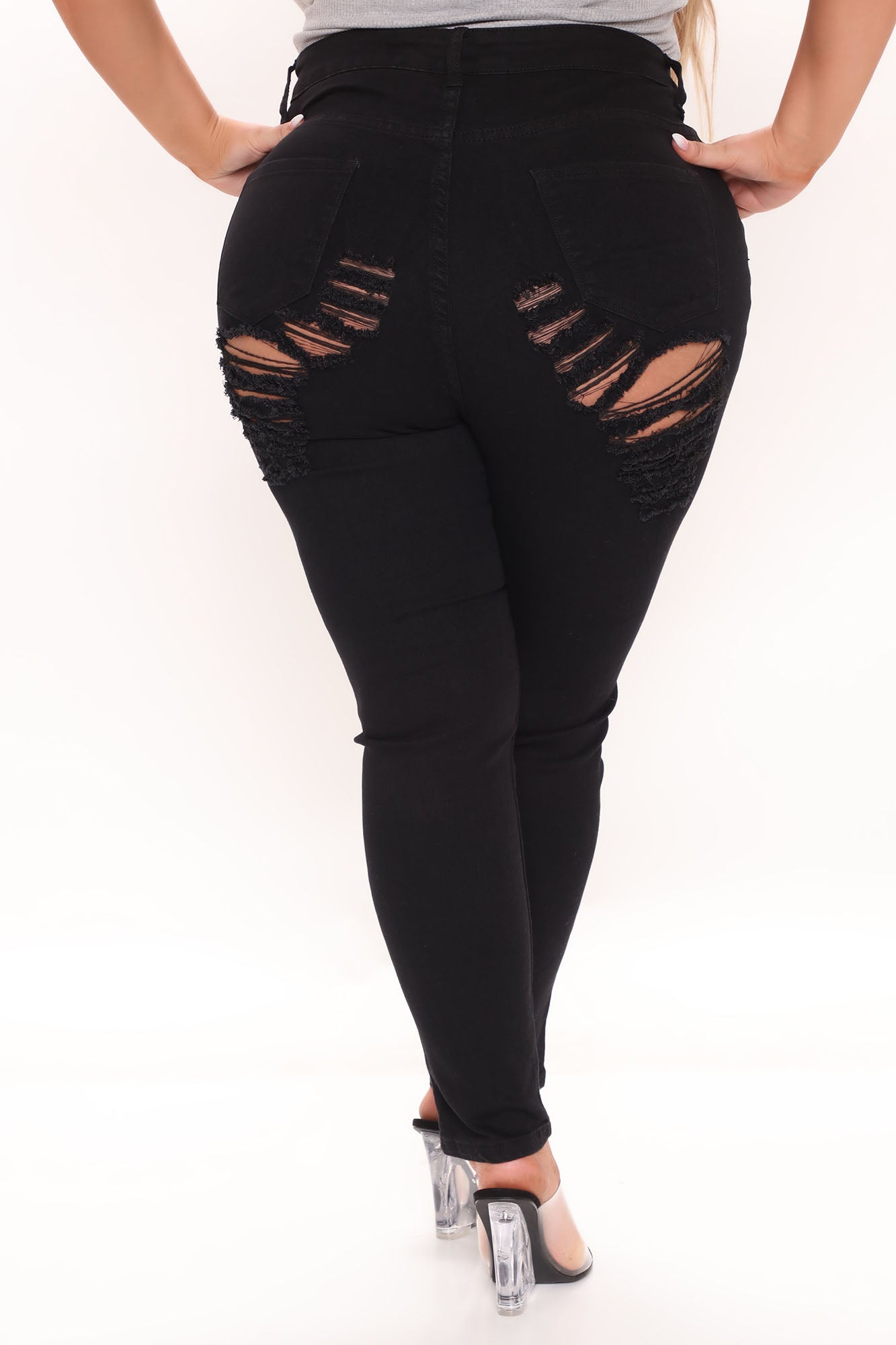 All The Booty Ripped Skinny Jeans - Black - Image 13