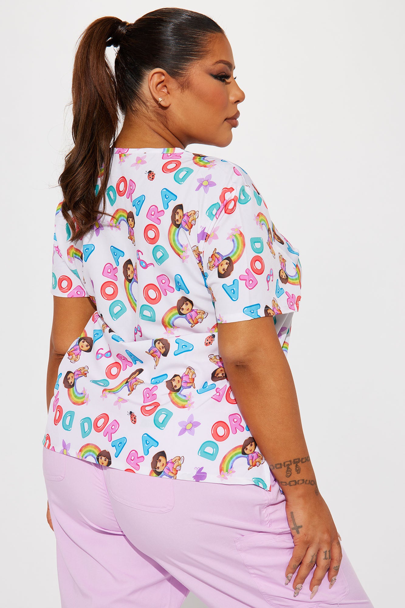 Finding Rainbows Dora The Explorer Uniform Scrub Top - White/combo - Image 6