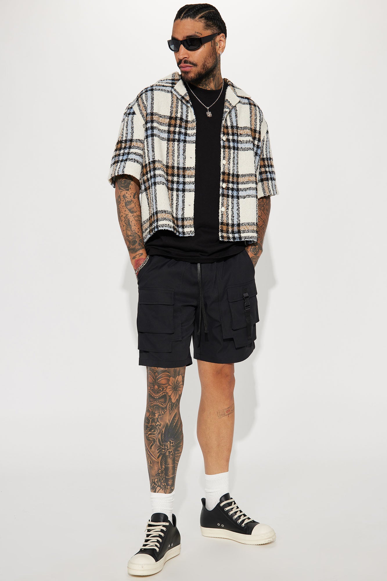 All Cap Utility Nylon Cargo Shorts - Black - Image 3