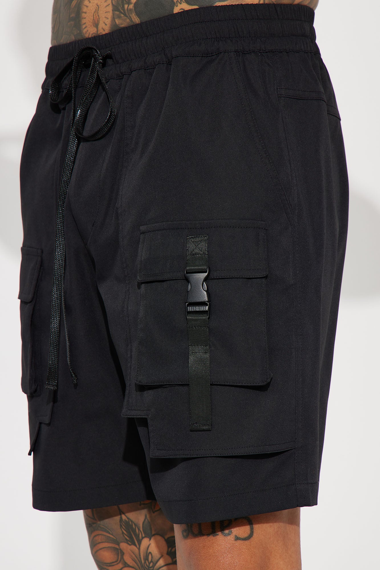 All Cap Utility Nylon Cargo Shorts - Black - Image 4