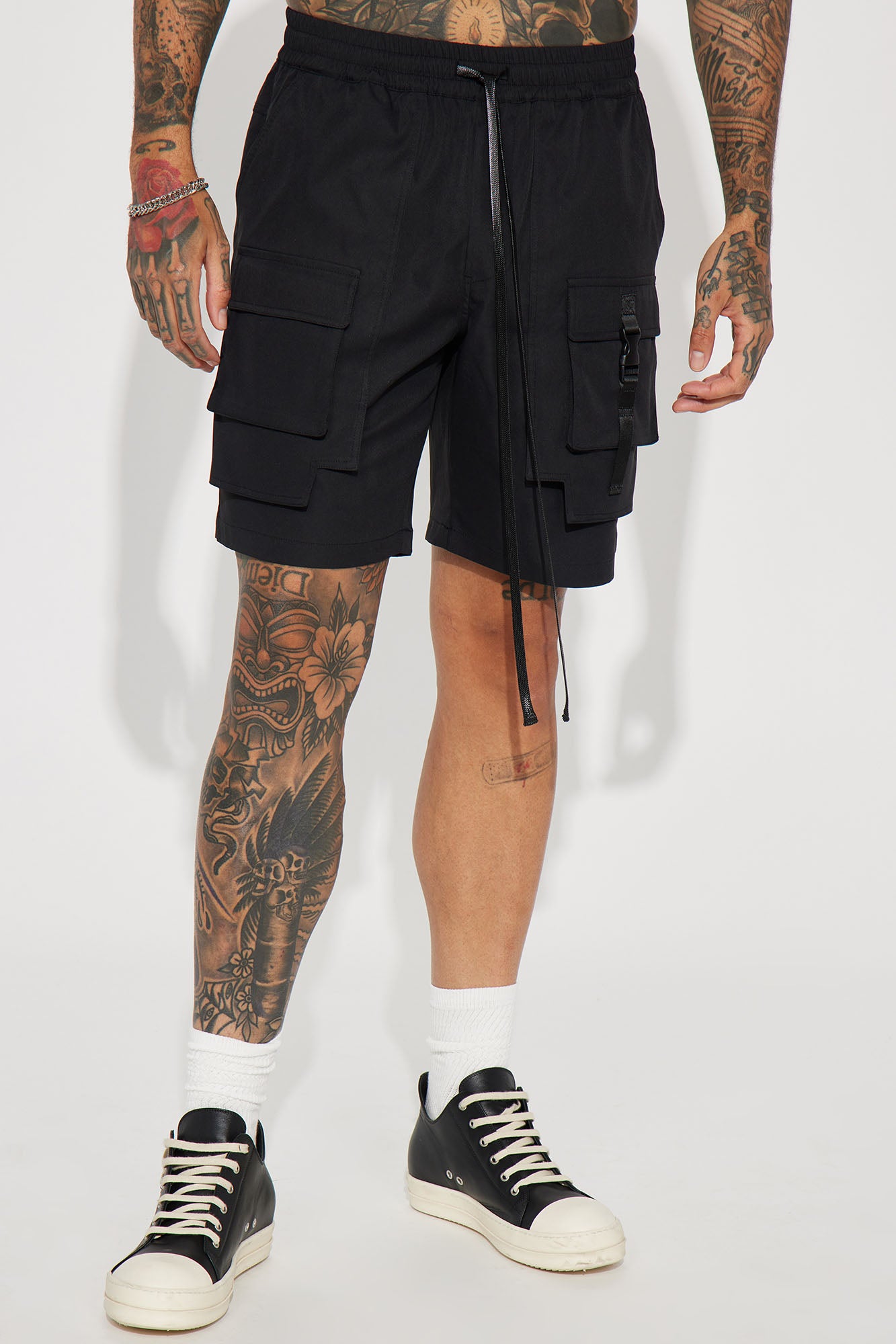 All Cap Utility Nylon Cargo Shorts - Black - Image 5