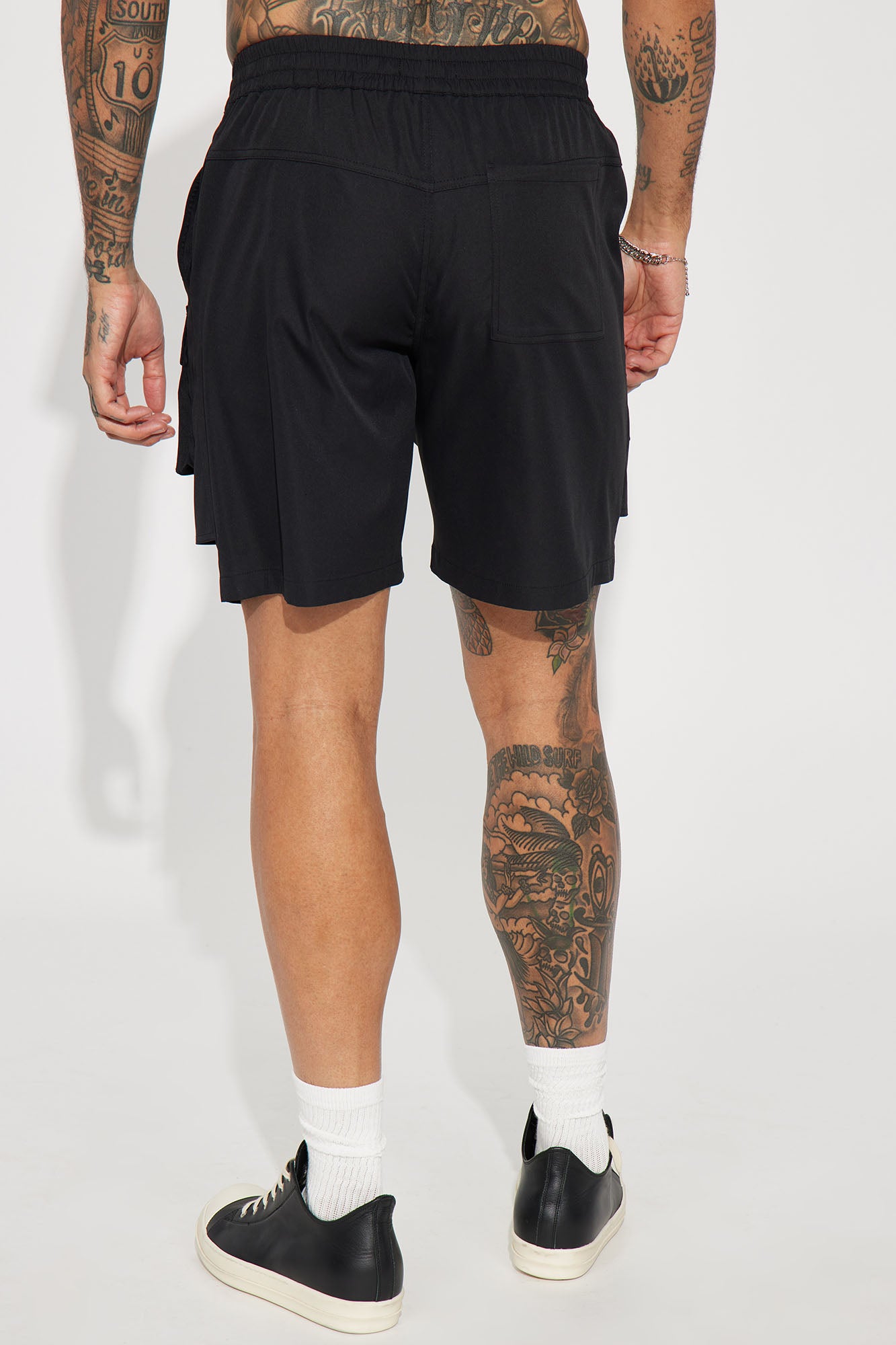 All Cap Utility Nylon Cargo Shorts - Black - Image 6
