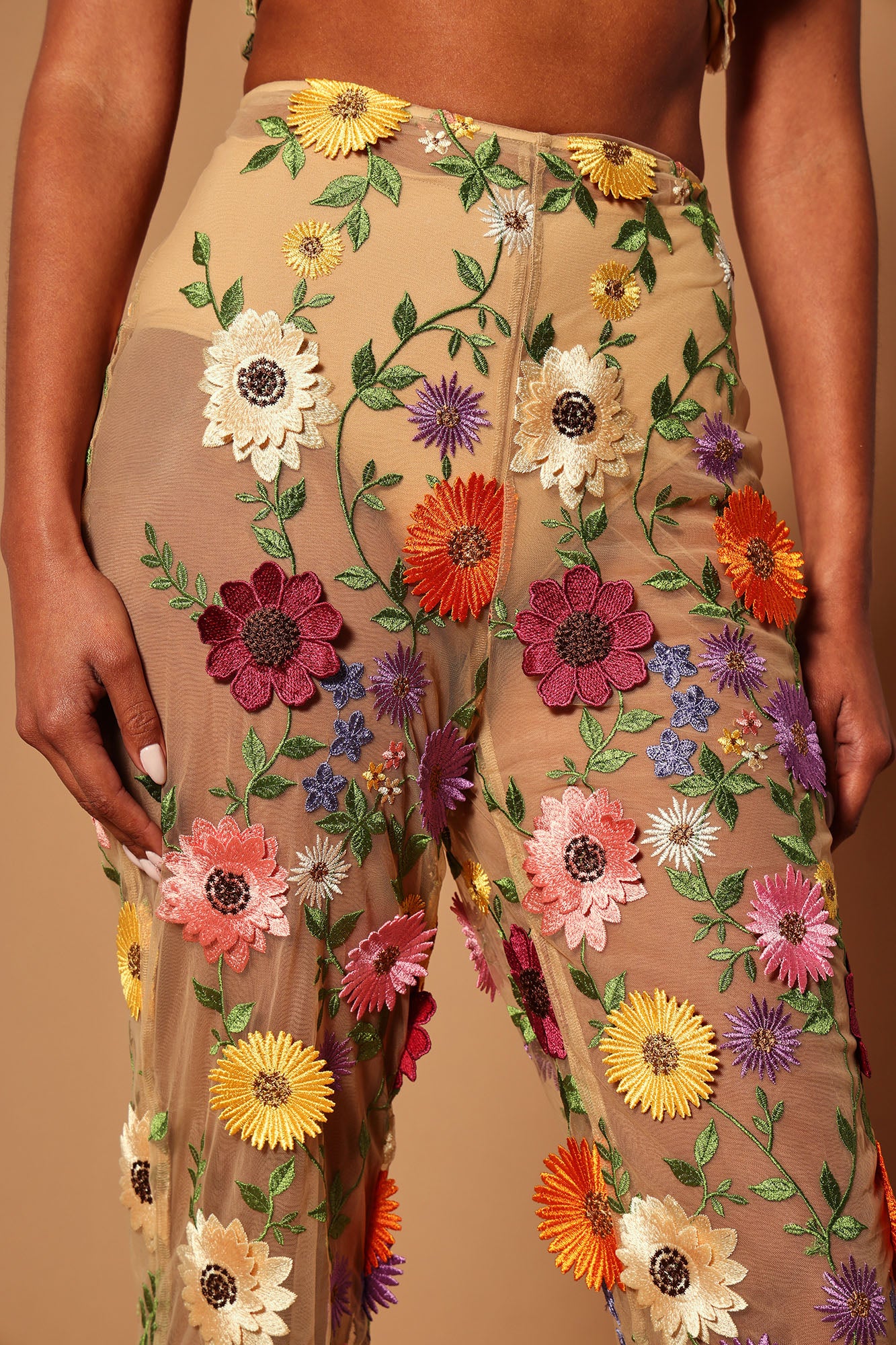 Celena Embroidered Pant - Nude/combo - Image 3