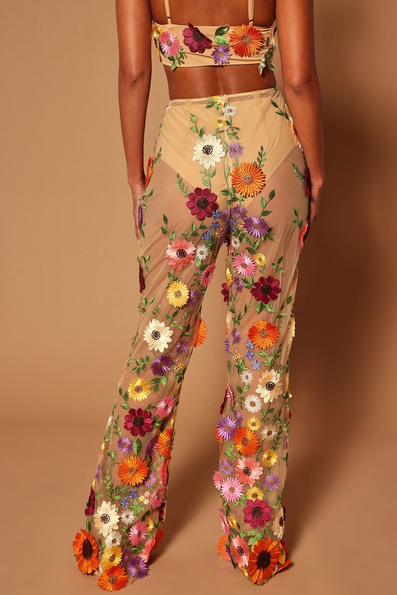 Celena Embroidered Pant - Nude/combo - Image 4