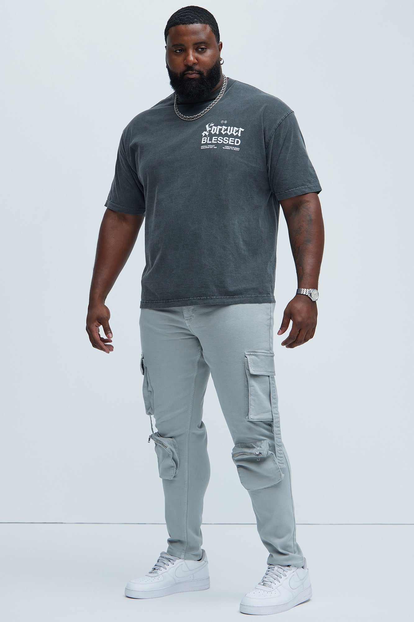 Bradford Skinny Cargo Pants - Grey - Image 6