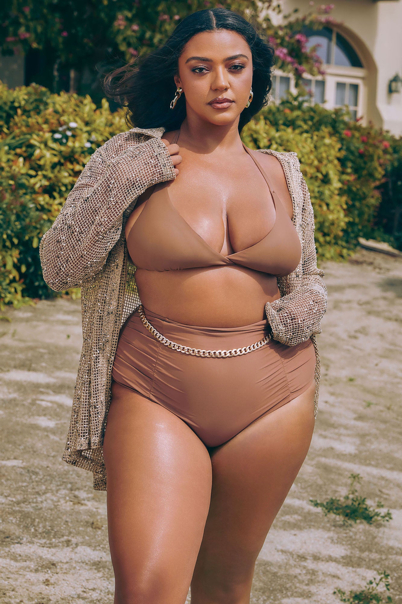 Playa Vista Crochet Cover Up Top - Brown/combo - Image 7