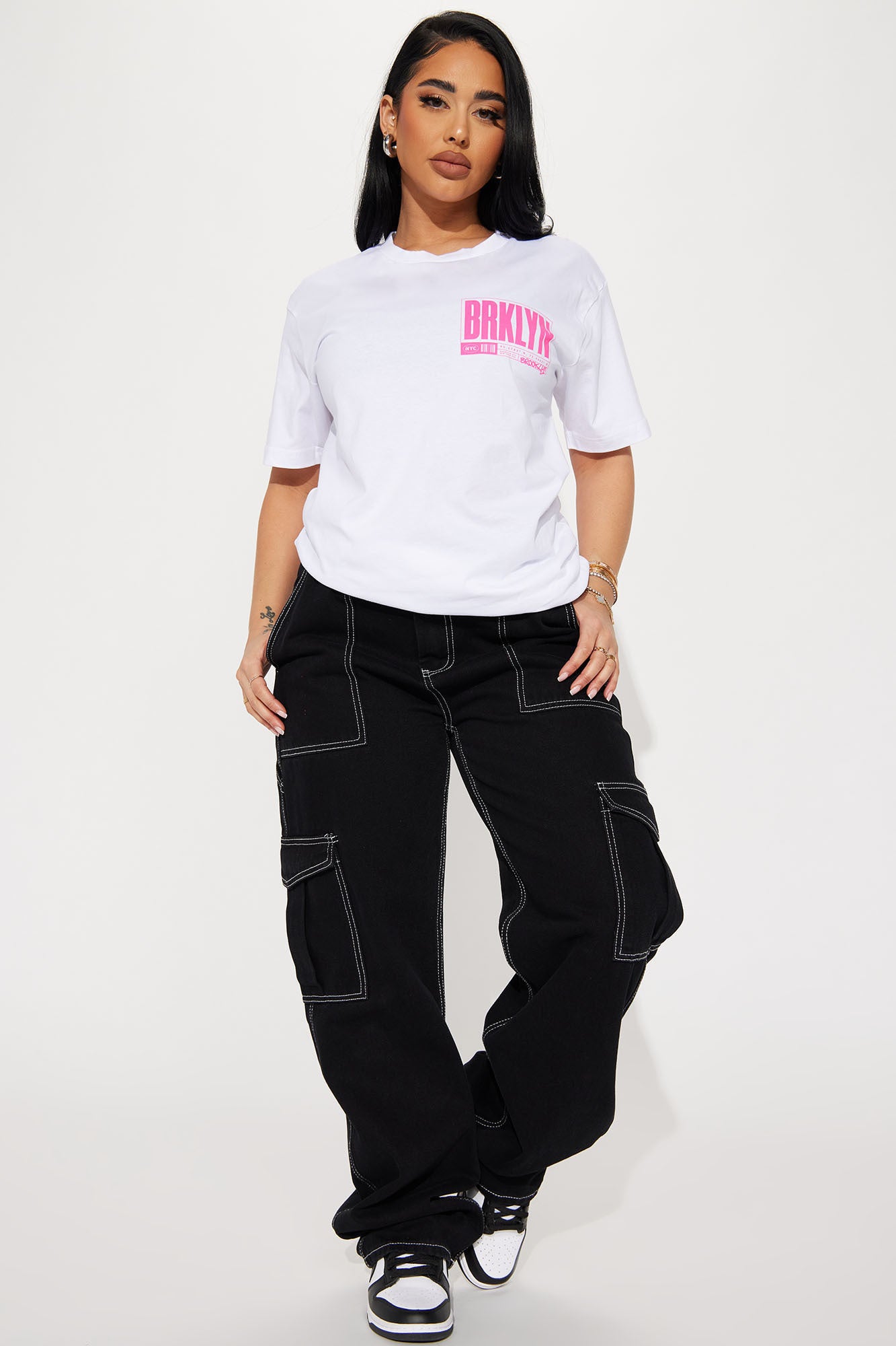 Brooklyn Front And Back Graphic Tee - White - Image 3