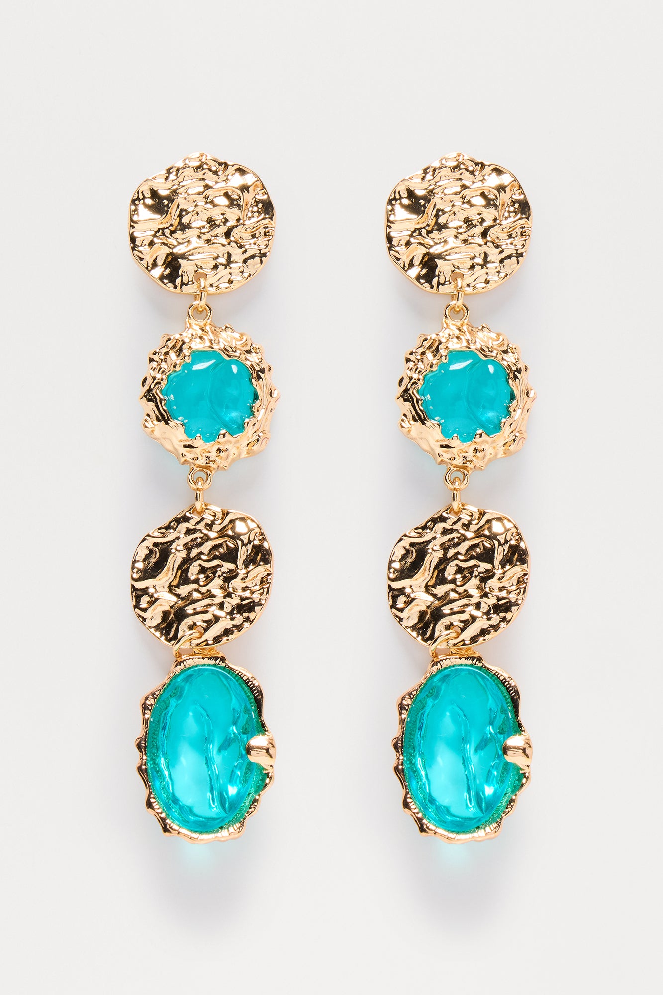Dance With Waves Statement Drop Earrings - Blue/combo - Image 3