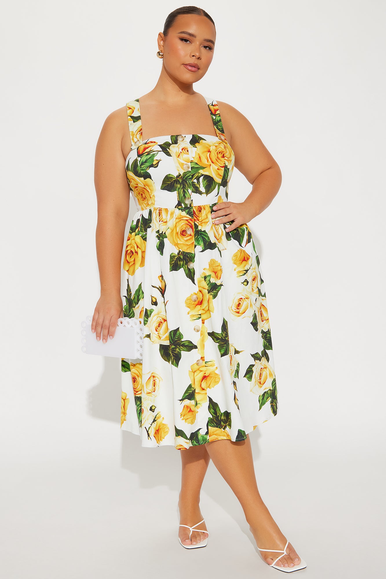 Sunday Symphony Floral Midi Dress - Yellow/combo - Image 4