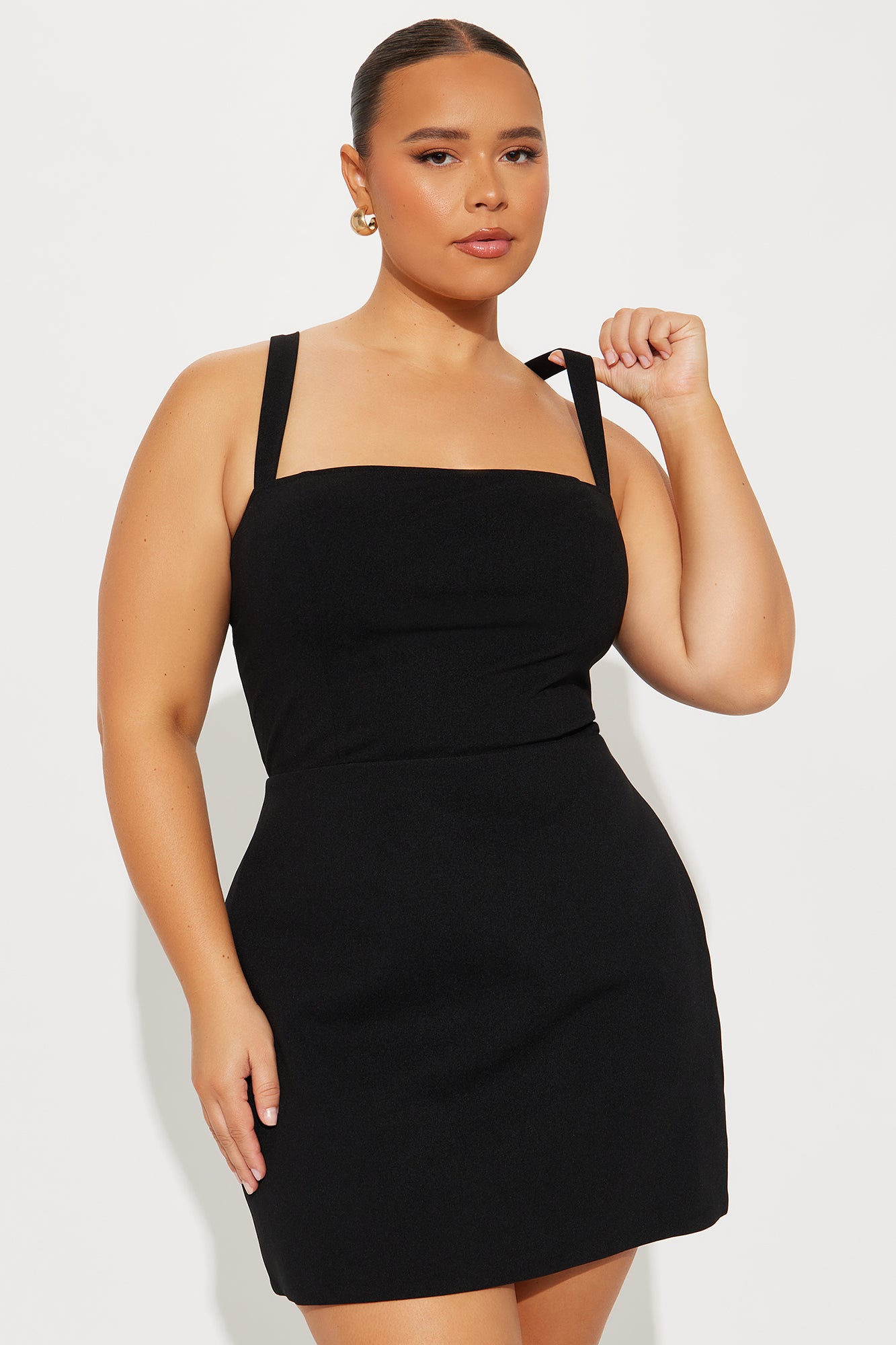Ambrose Square Neck Mini Dress - Black - Image 4