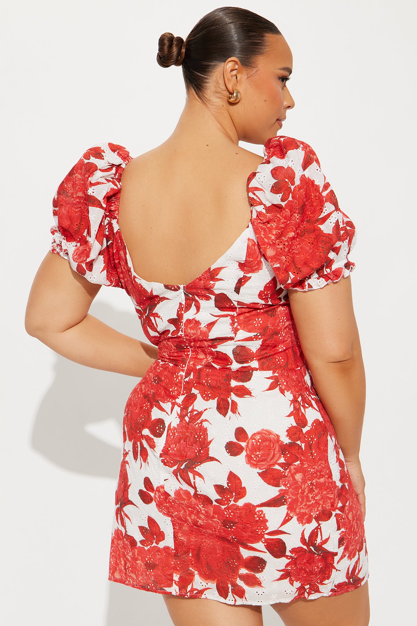 Darling Rose Floral Eyelet Mini Dress - Red/combo - Image 6