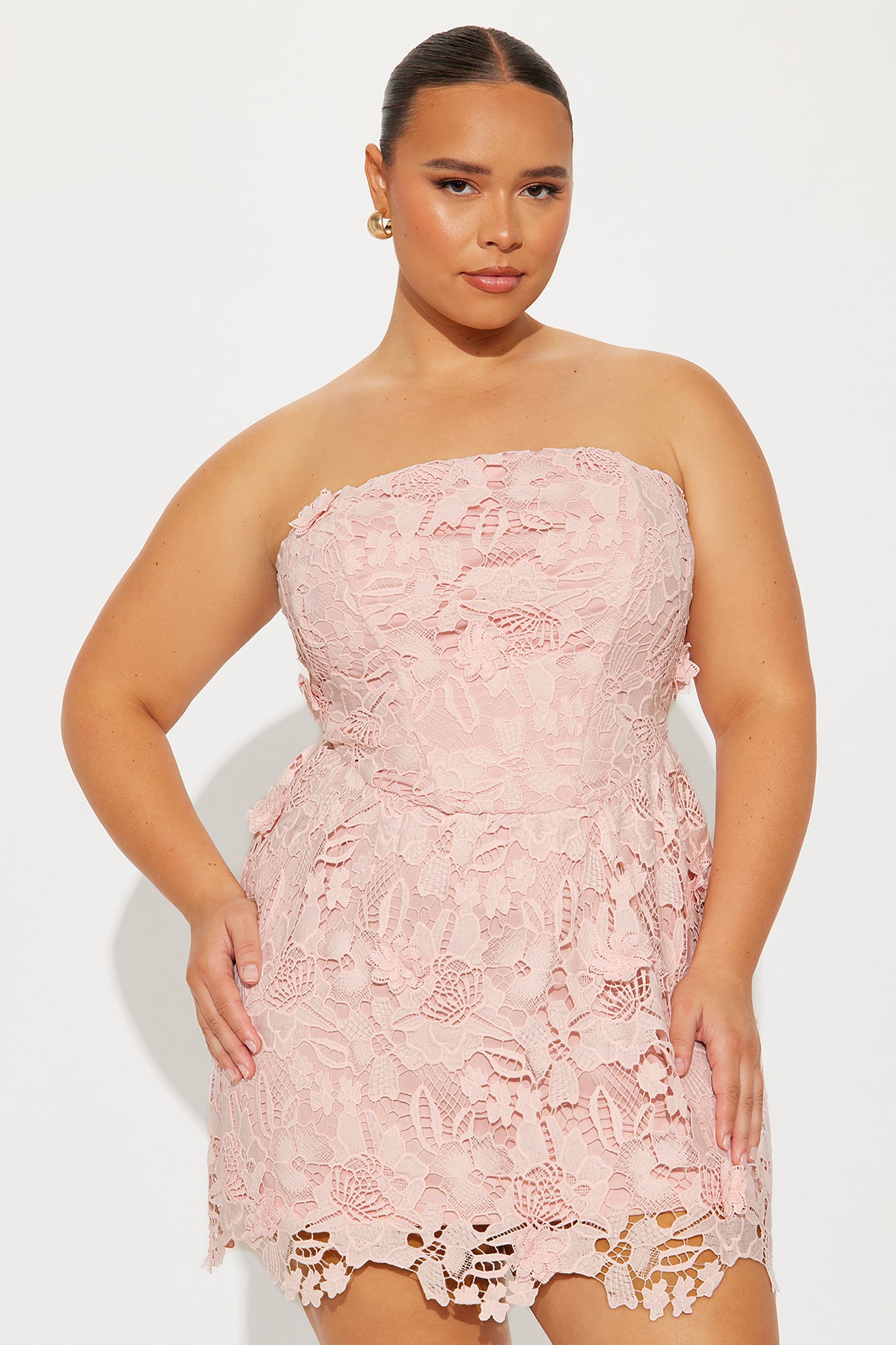 Sweet Love Lace Mini Dress - Blush - Image 5