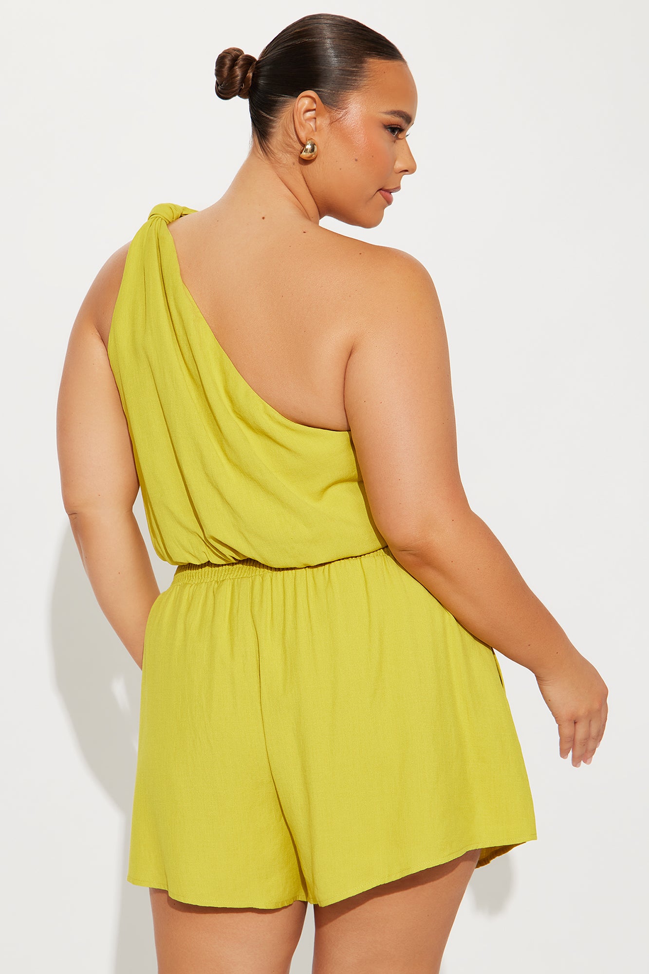 Serena Linen Short Set - Chartreuse - Image 6