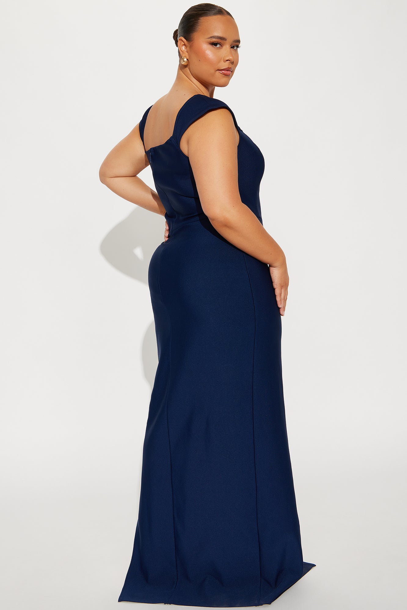 Elegant Spell Bandage Maxi Dress - Navy - Image 6
