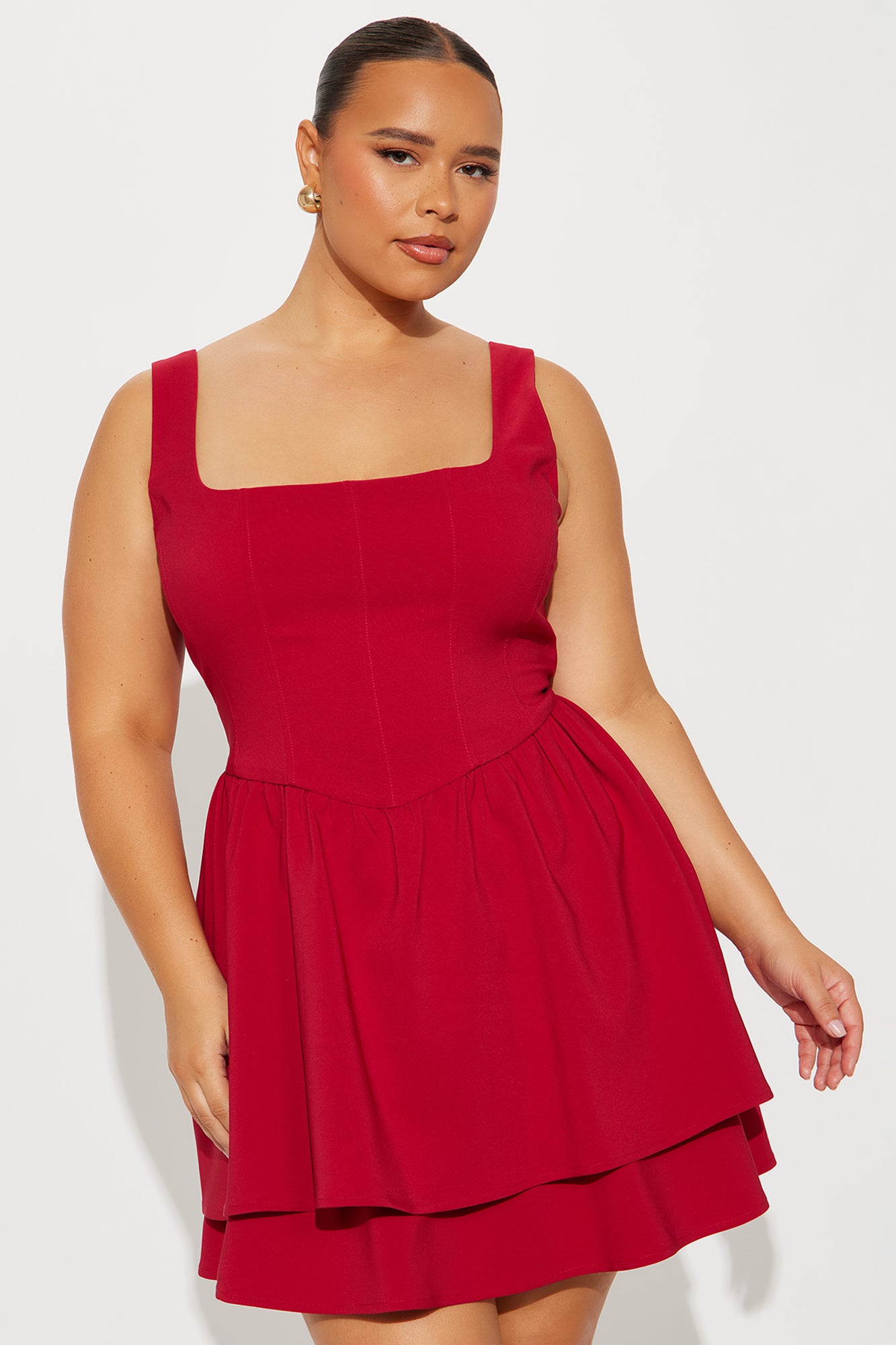 Ava Corset Micro Mini Dress - Red - Image 5