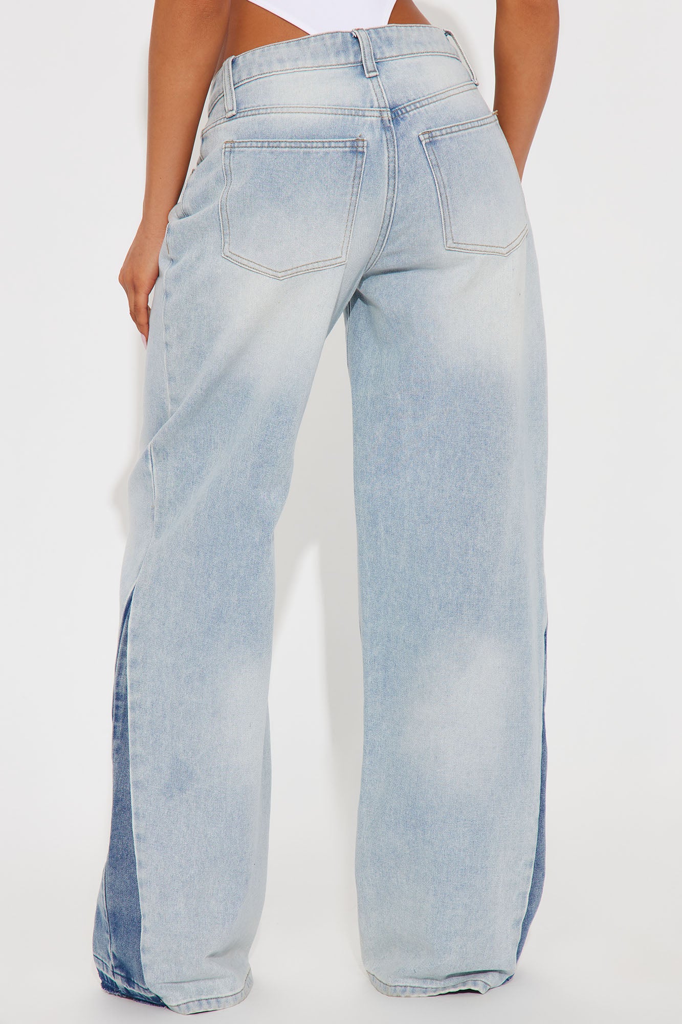 Montmarte Two Tone High Rise Wide Leg Jean - Vintage Wash - Image 3