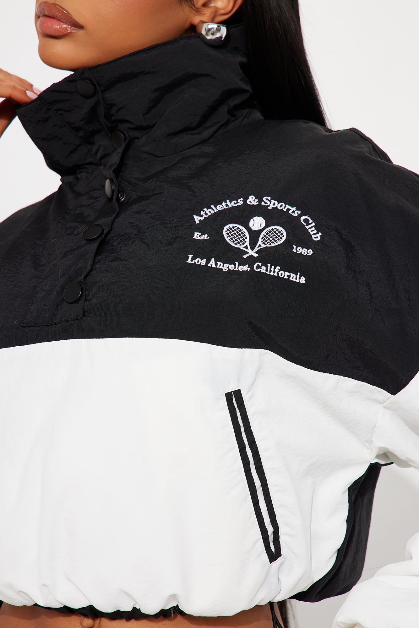 LA Sports Club Athletic Windbreaker - Black/White - Image 3