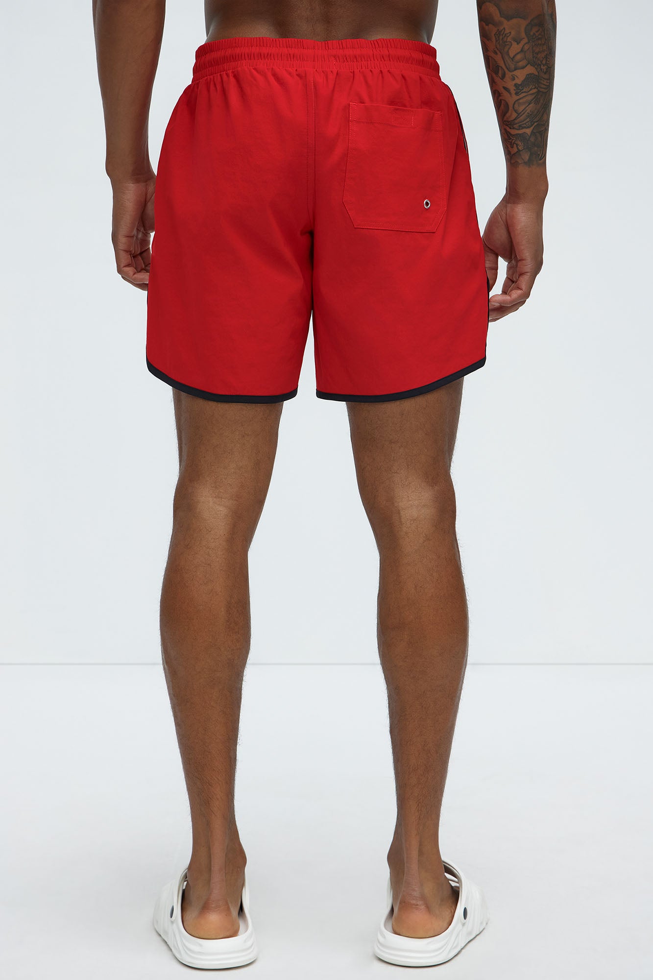 Retro Breeze Swim Mid Trunk - Red - Image 4
