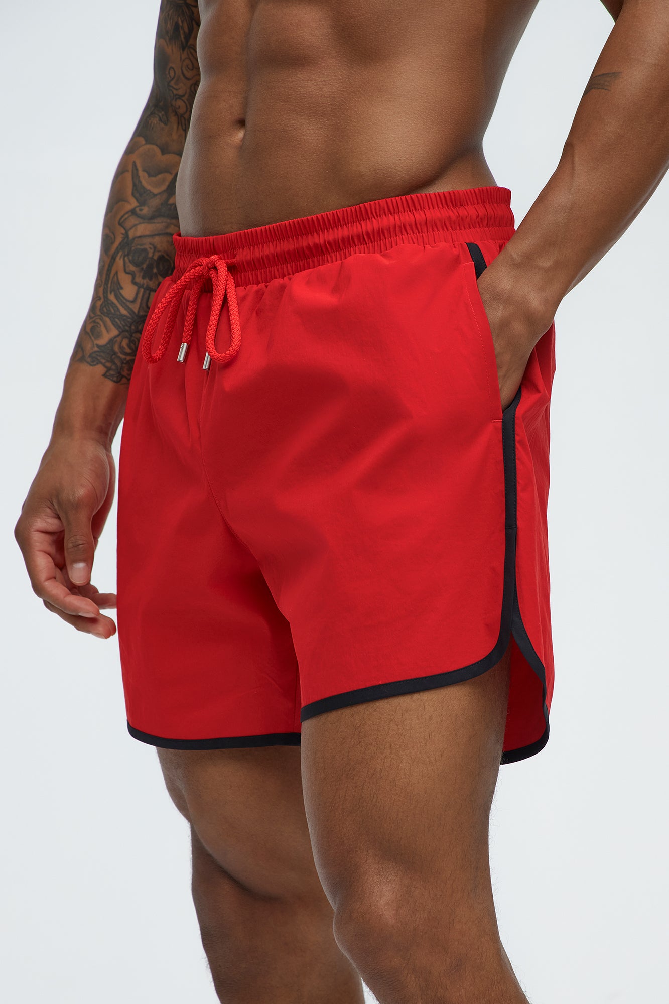 Retro Breeze Swim Mid Trunk - Red - Image 3
