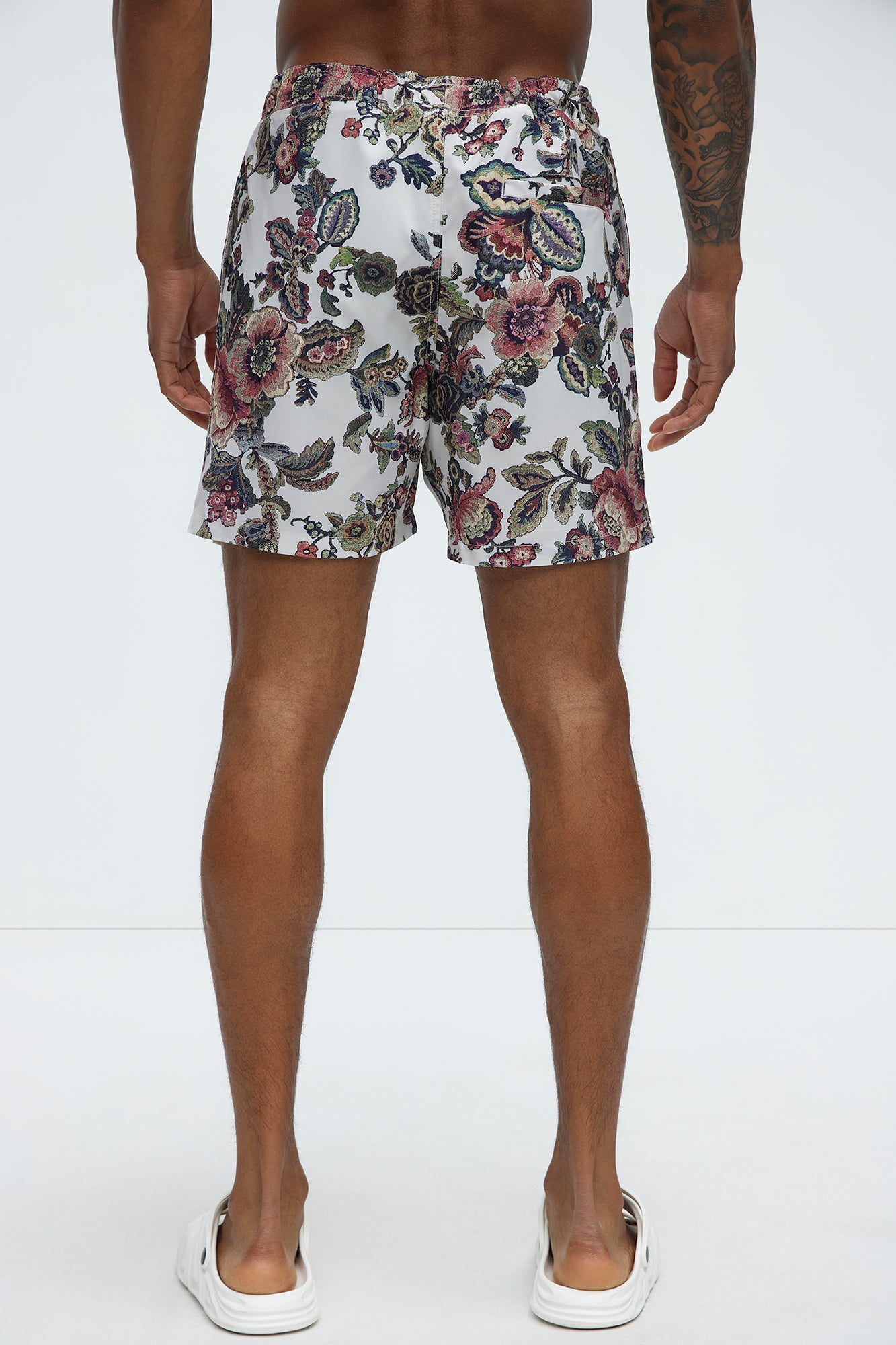 Floral Tapestry Swim Mid Trunk - Off White/combo - Image 3