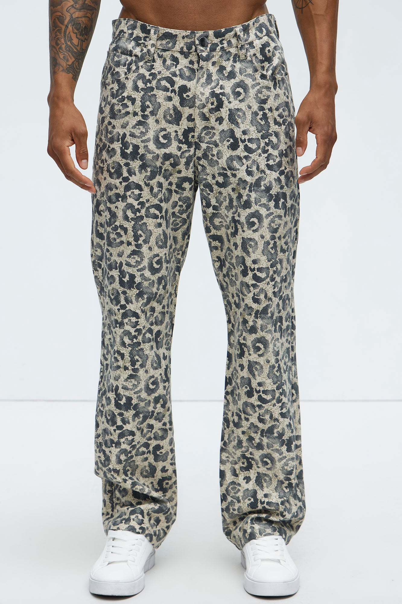 Spot Me Leopard Straight Jeans - Multi Color - Image 3