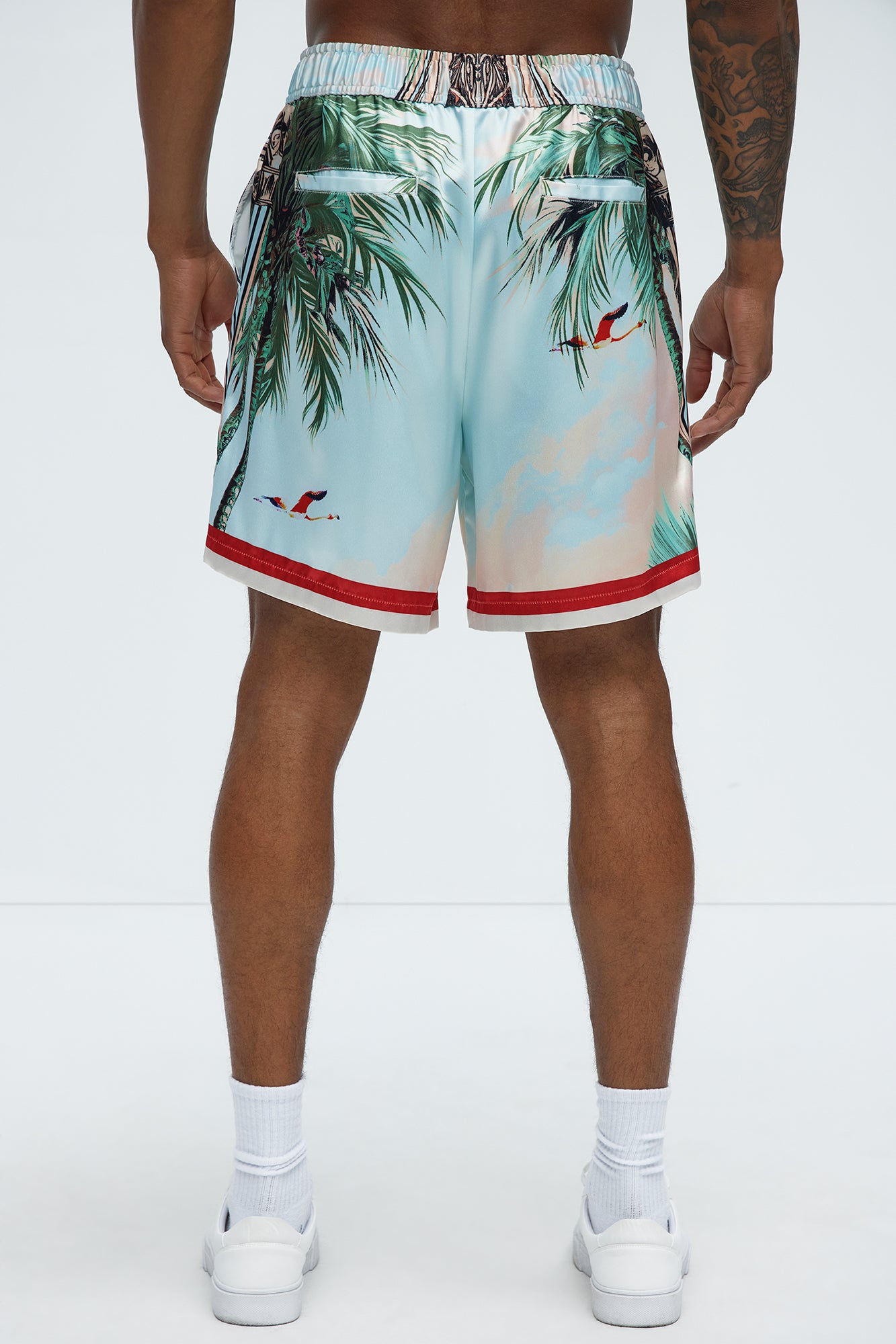 Flamingo And Palm Resort Shorts - Multi Color - Image 4