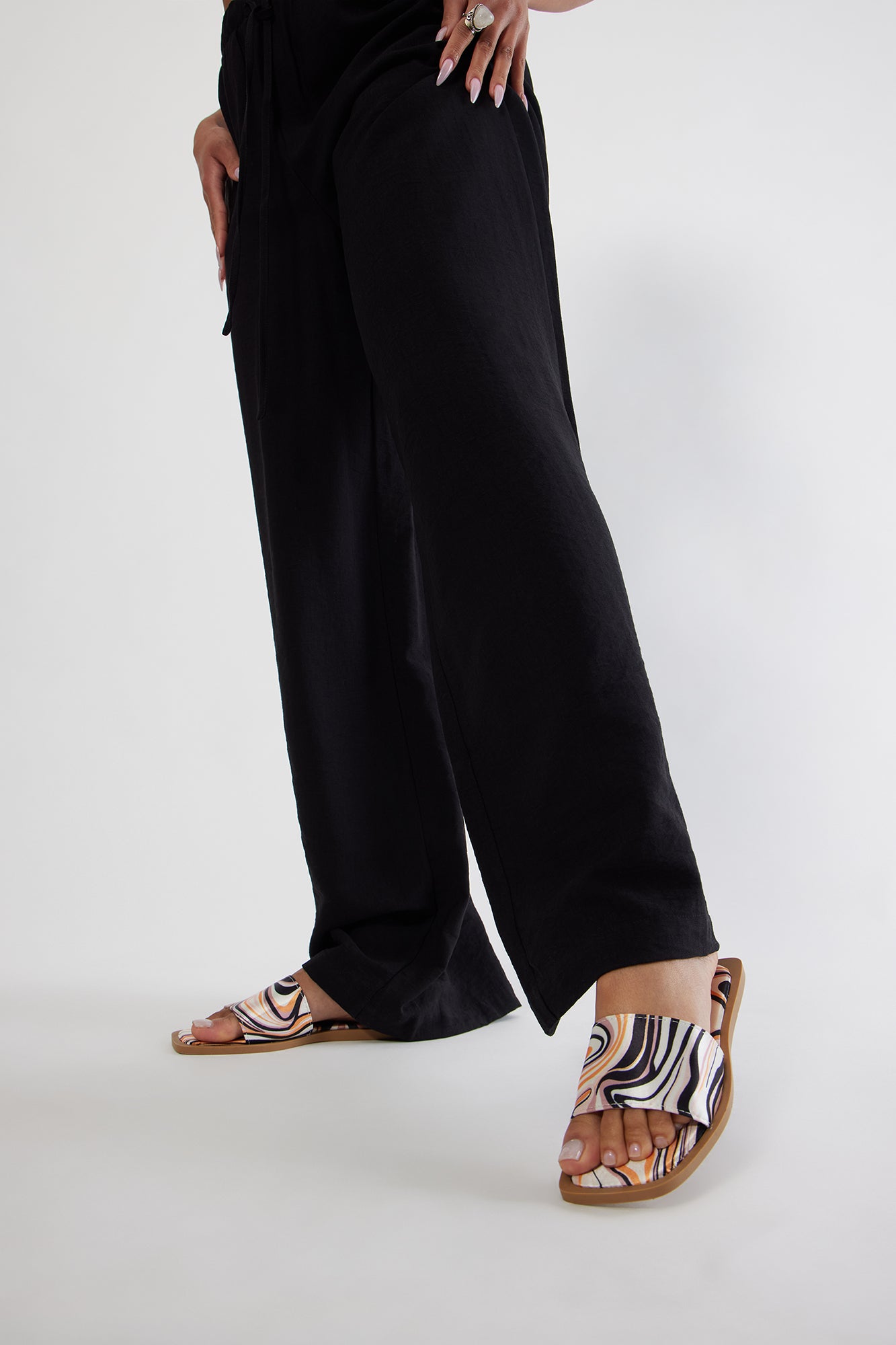 Yuri Satin Sandals - Orange/combo - Image 5
