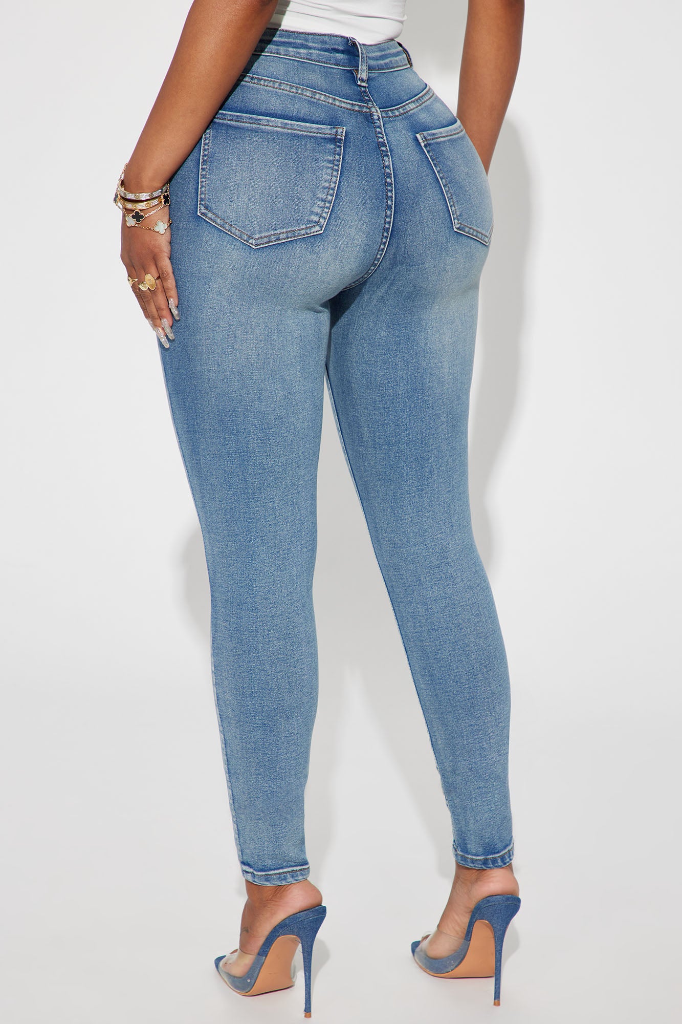 Gemma High Rise Stretch Skinny Jeans - Vintage Wash - Image 3