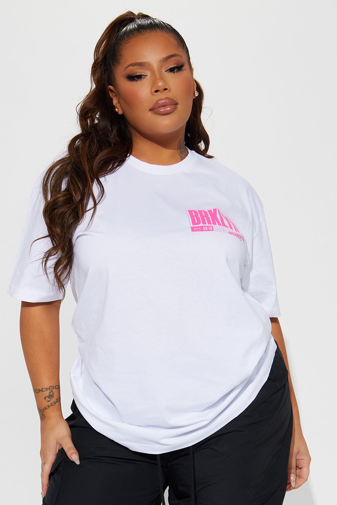 Brooklyn Front And Back Graphic Tee - White - Image 7