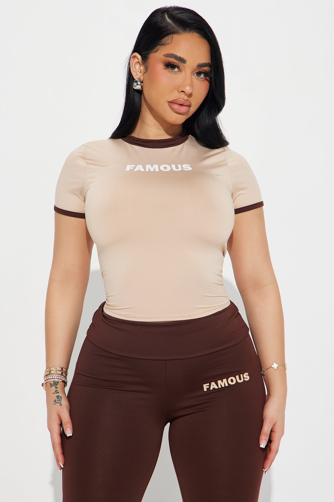 Almost Famous Pant Set - Chocolate/Combo - Image 3