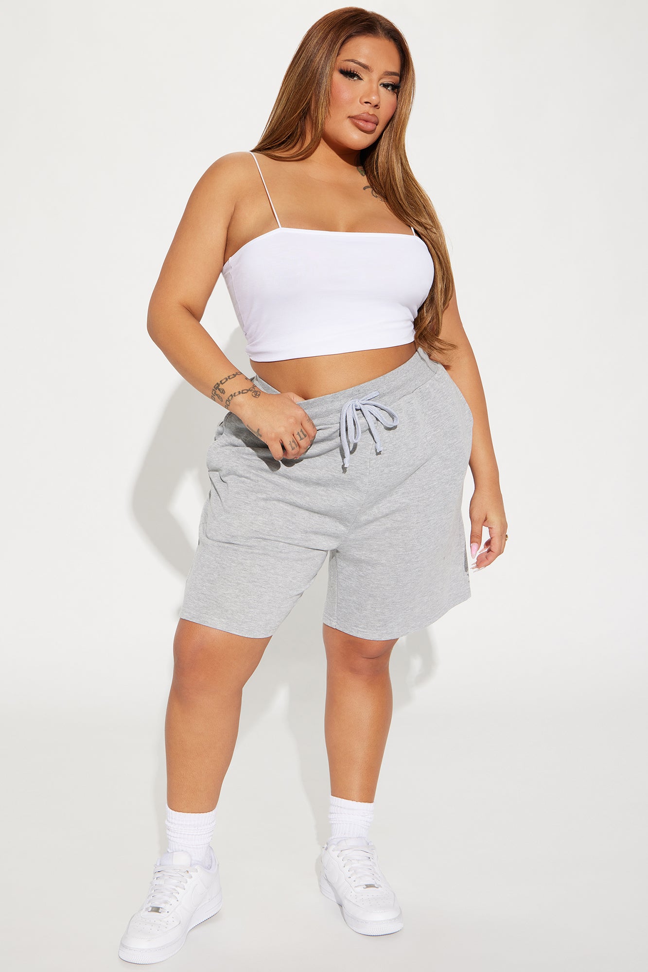 Here To Lounge Sweatshorts - Heather Grey - Image 5