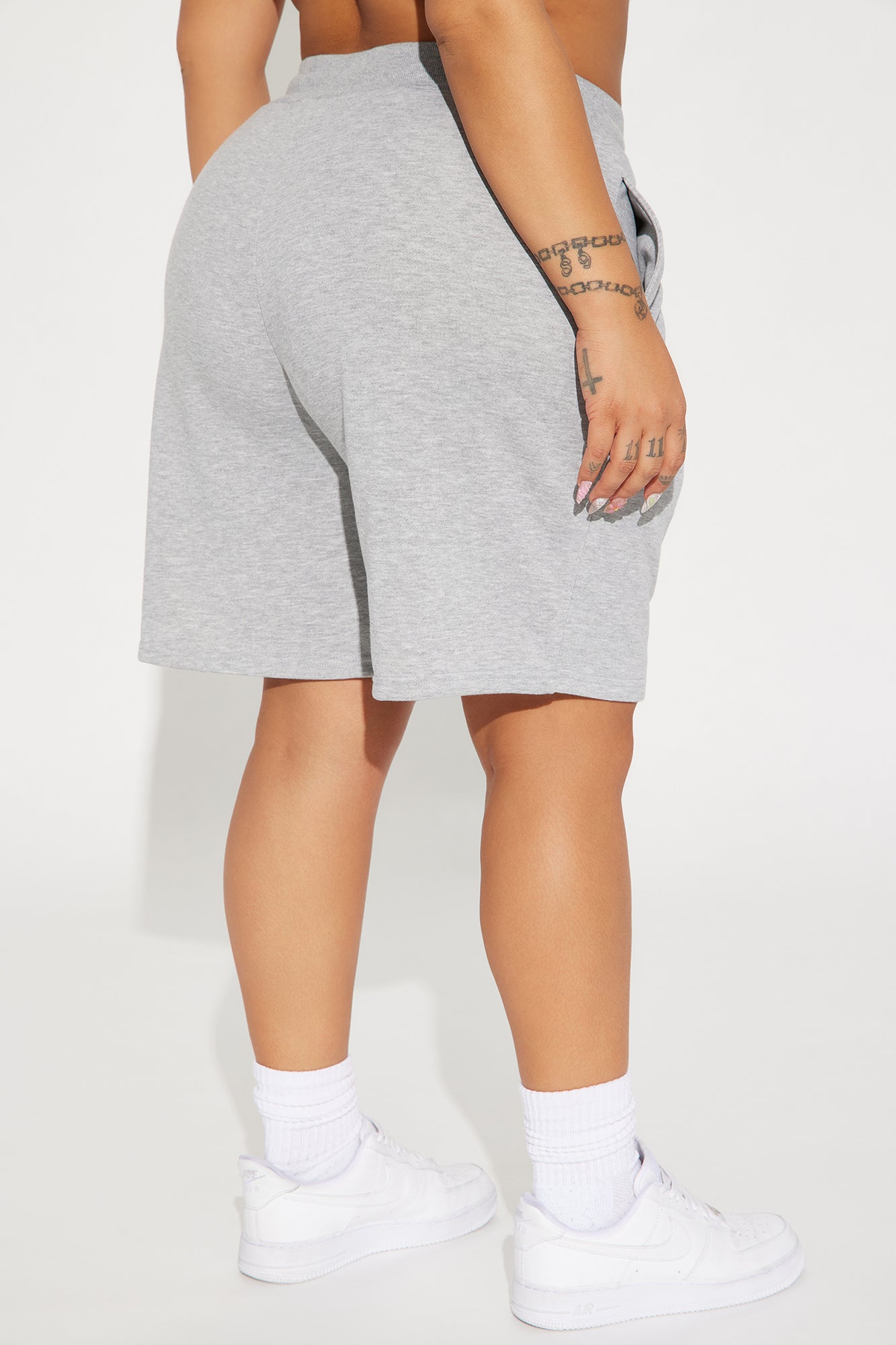 Here To Lounge Sweatshorts - Heather Grey - Image 7