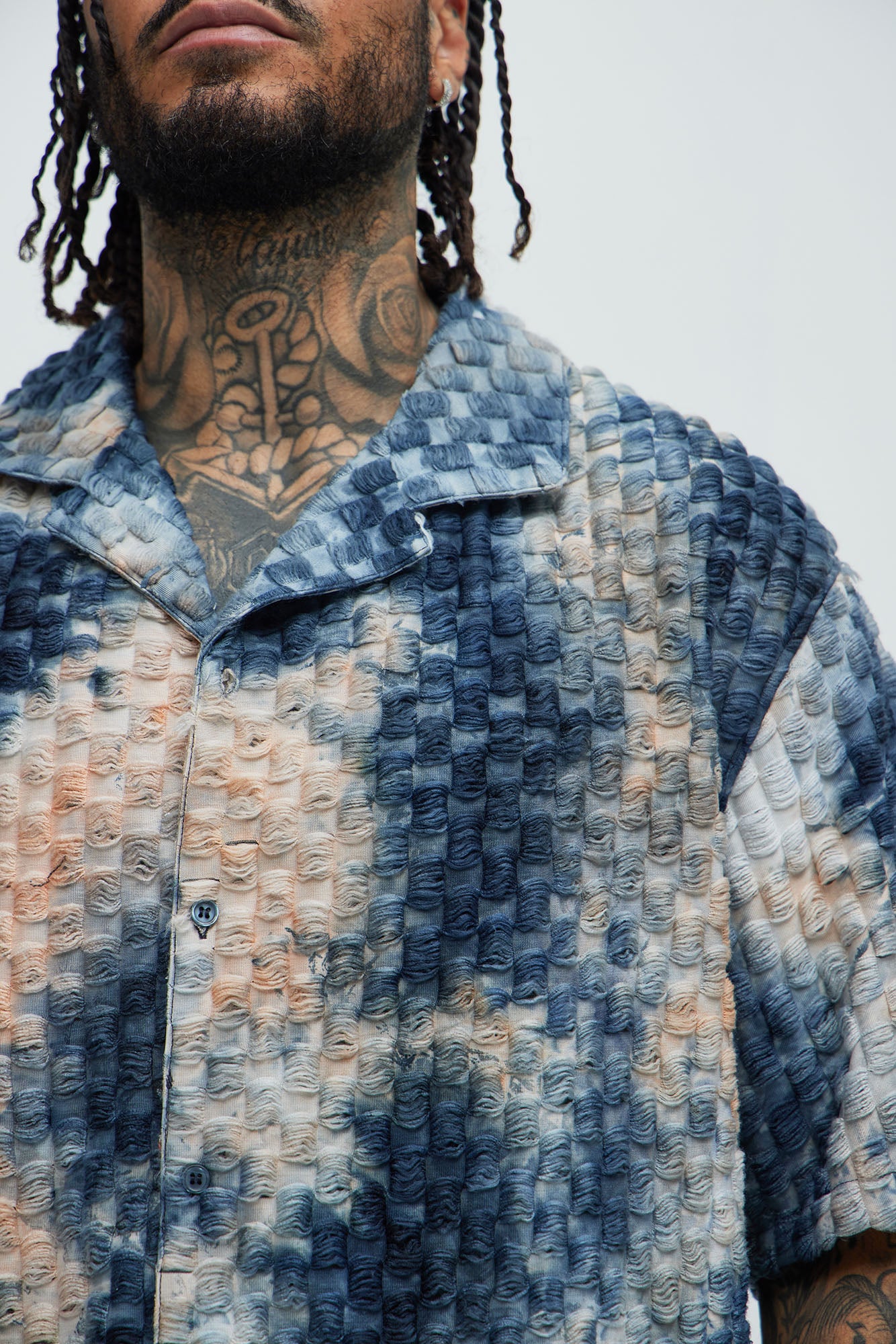 Crusin Textured Shirt - Blue/combo - Image 3