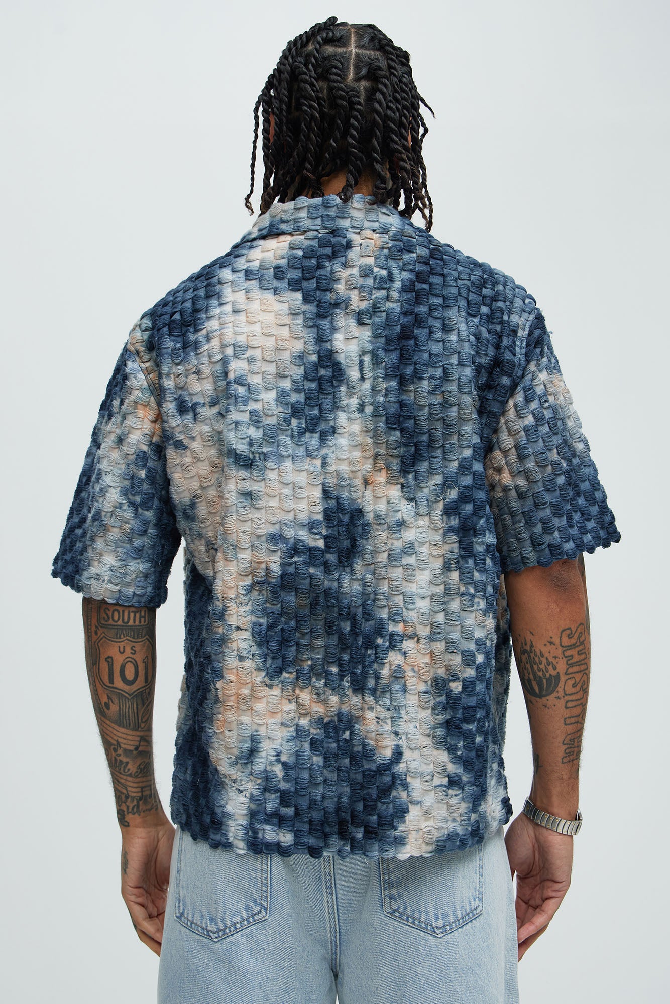 Crusin Textured Shirt - Blue/combo - Image 4