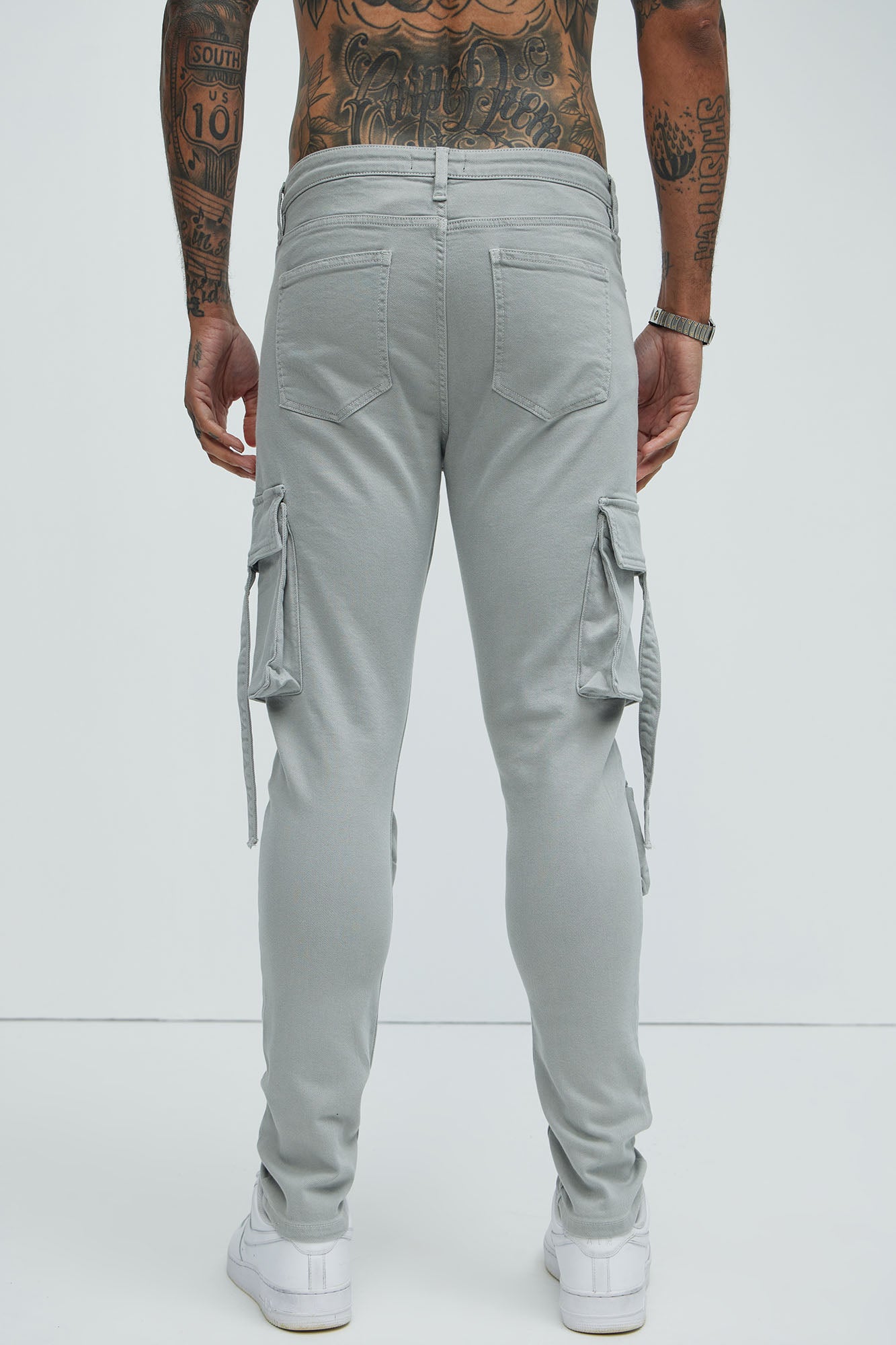 Bradford Skinny Cargo Pants - Grey - Image 4