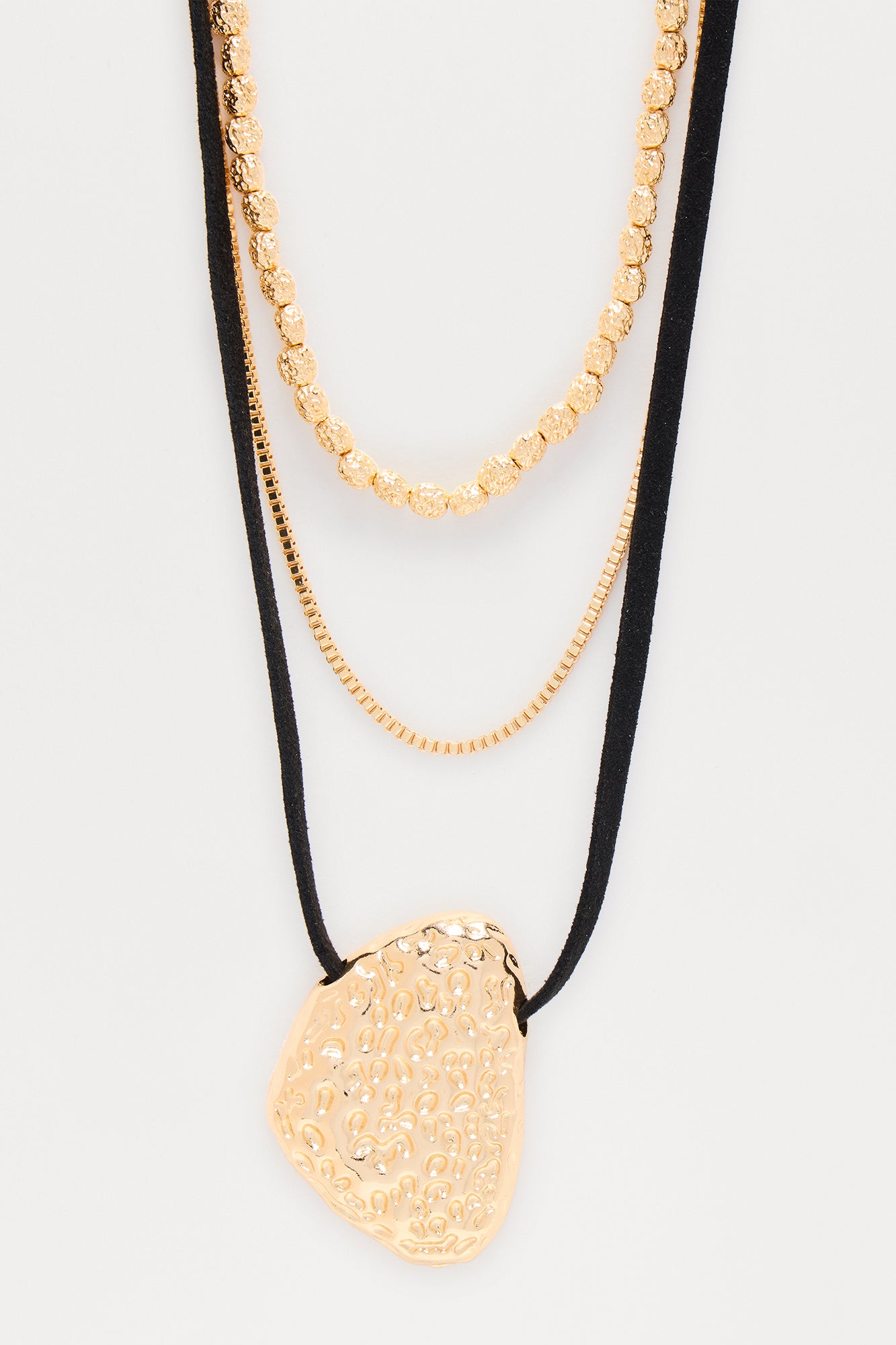 Stronger Together Layered Necklace - Black/combo - Image 3