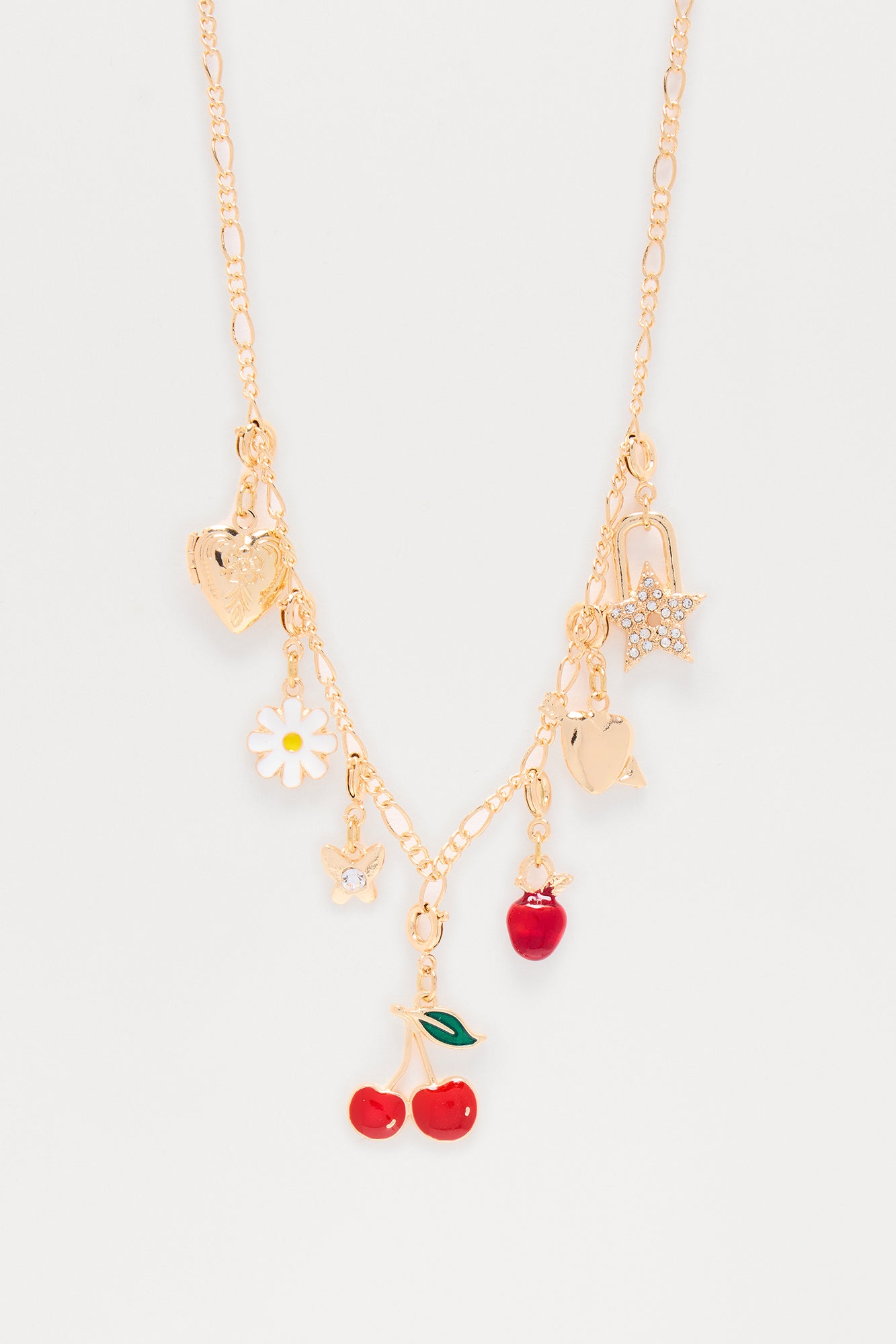 Cherry On Top Charm Necklace - Gold/combo - Image 3