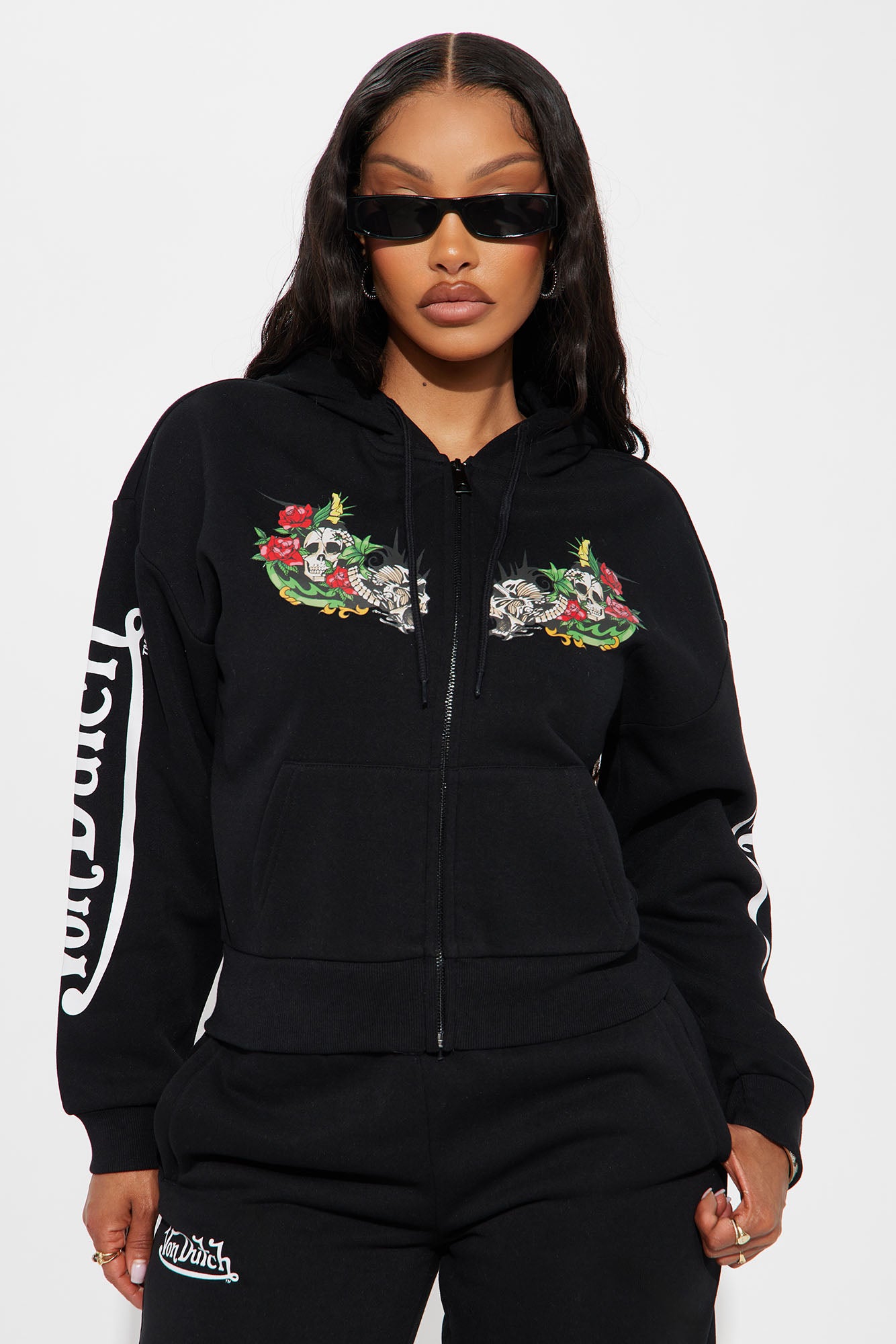 Von Dutch Skull Oasis Zip Up Hoodie - Black/combo - Image 3