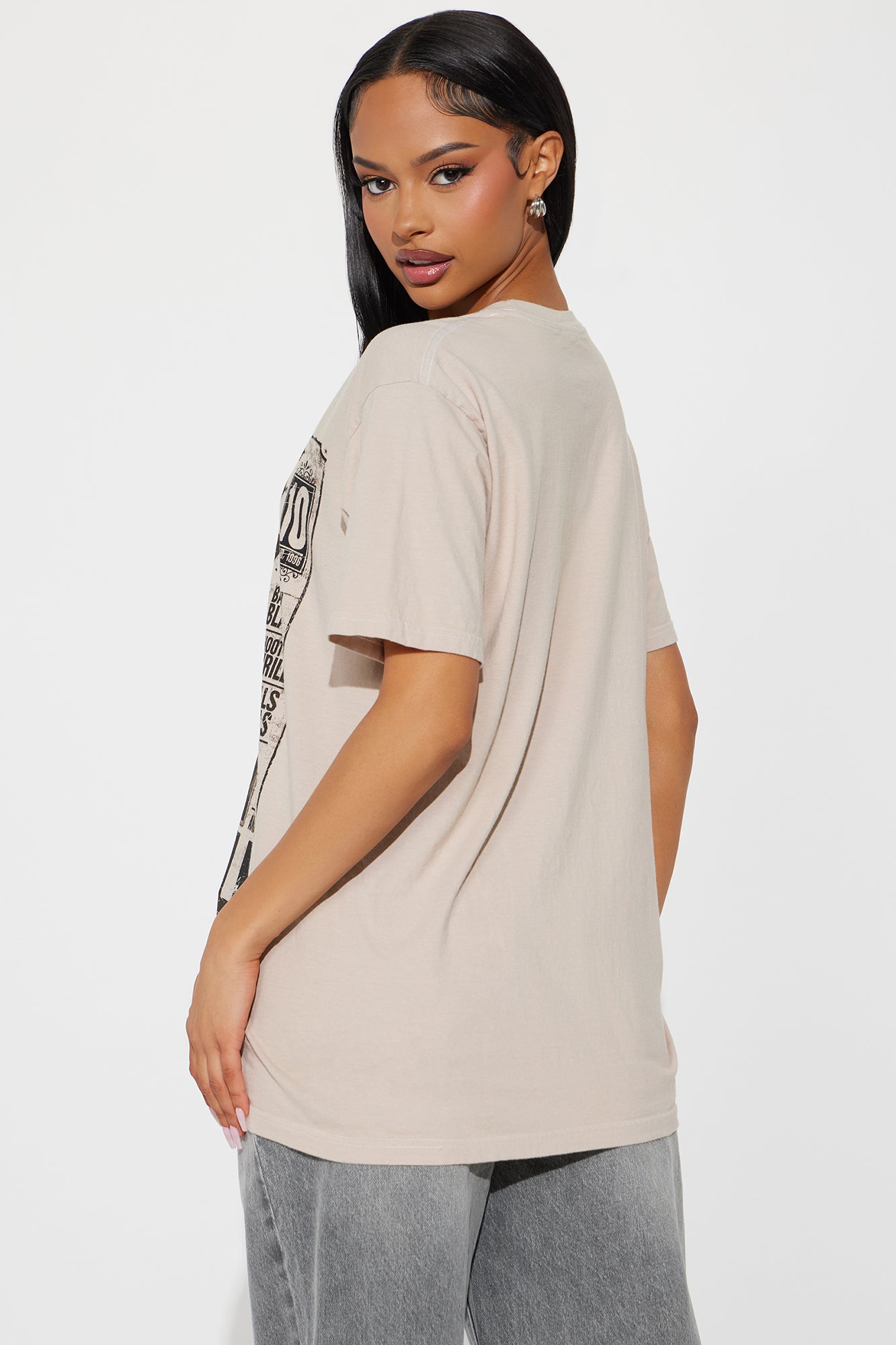 ACDC No Bull LIVE Washed Oversized Tee - Grey - Image 4