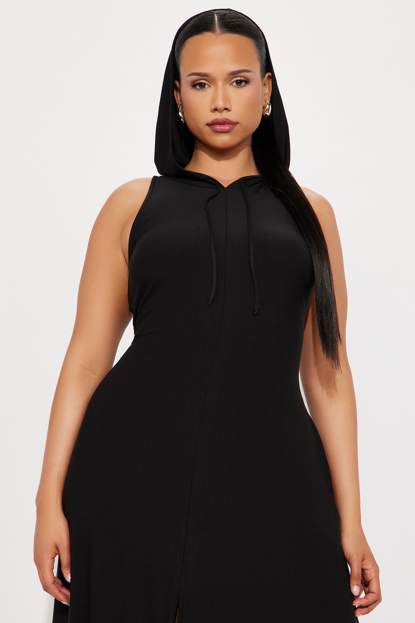 Alexis Hooded Maxi Dress - Black - Image 5