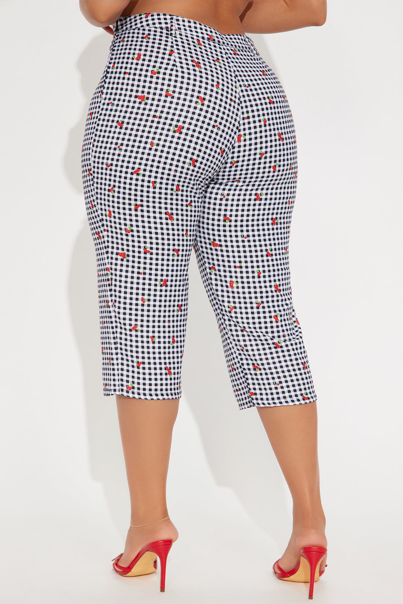 Cherry Love Gingham Capri Pant - Black/combo - Image 6
