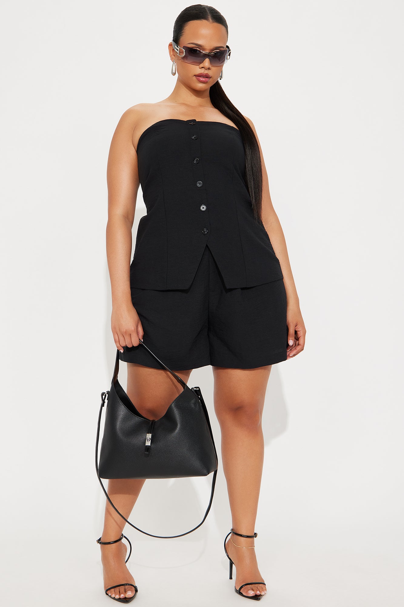 Korina Linen Short Set - Black - Image 5