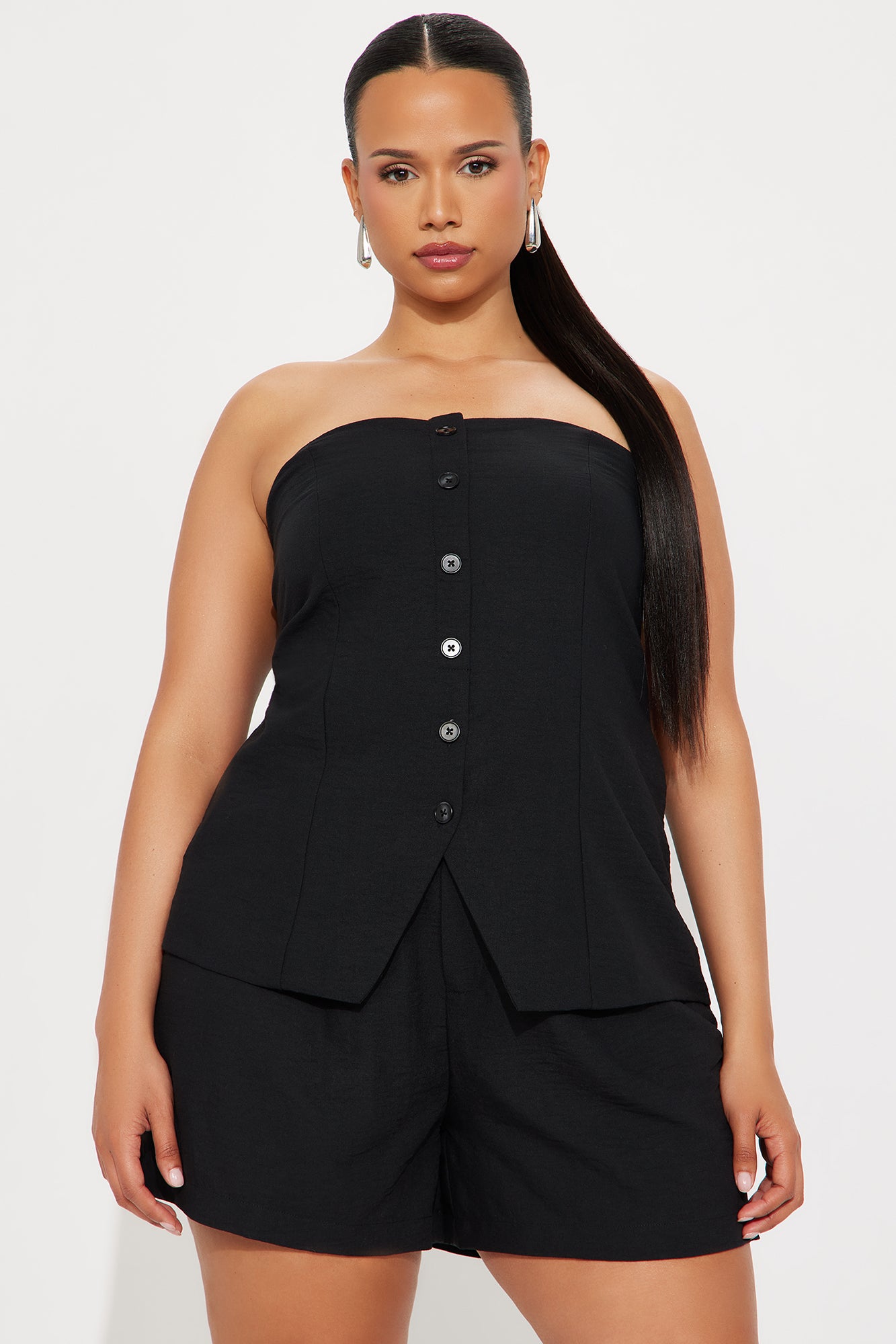 Korina Linen Short Set - Black - Image 4