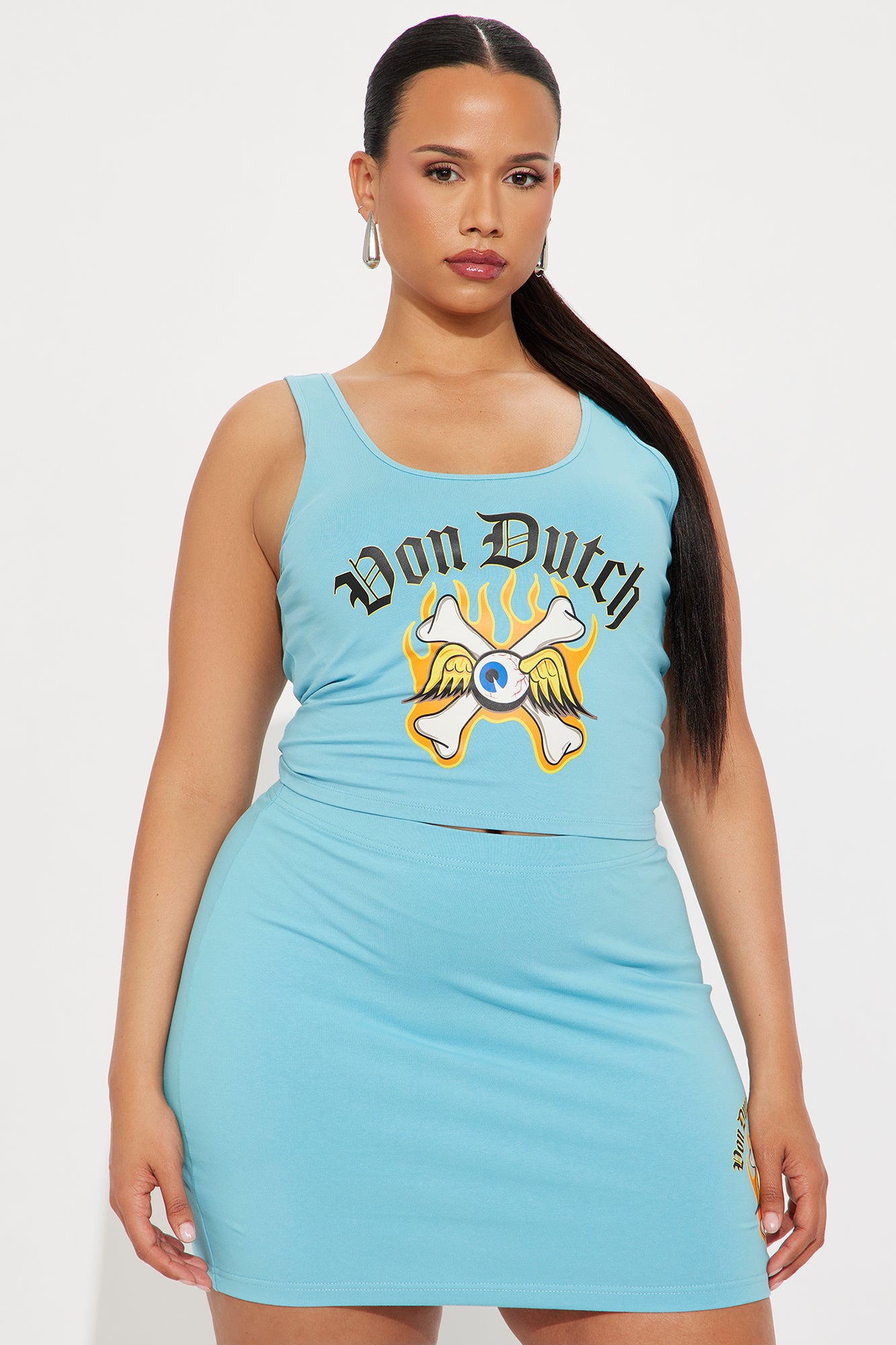 Von Dutch Bone Crop Top - Blue - Image 5