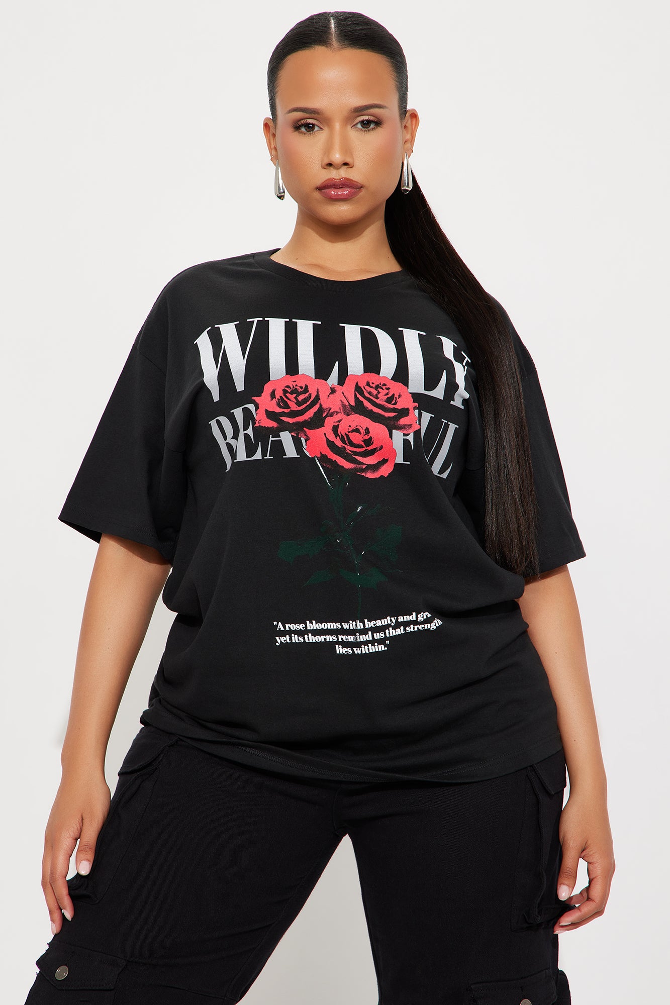Wildly Beautiful Oversized Tee - Black - Image 5