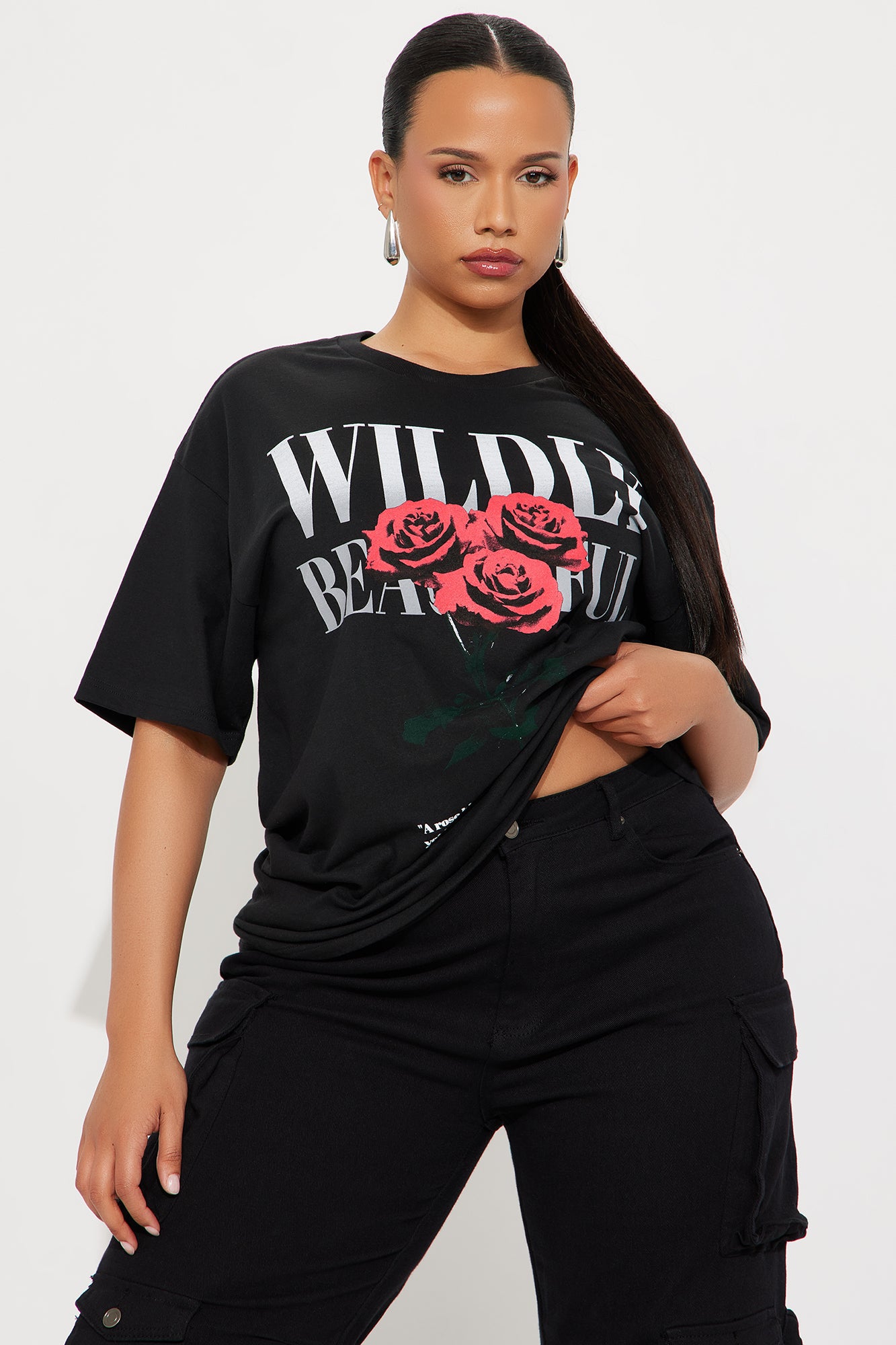 Wildly Beautiful Oversized Tee - Black - Image 4